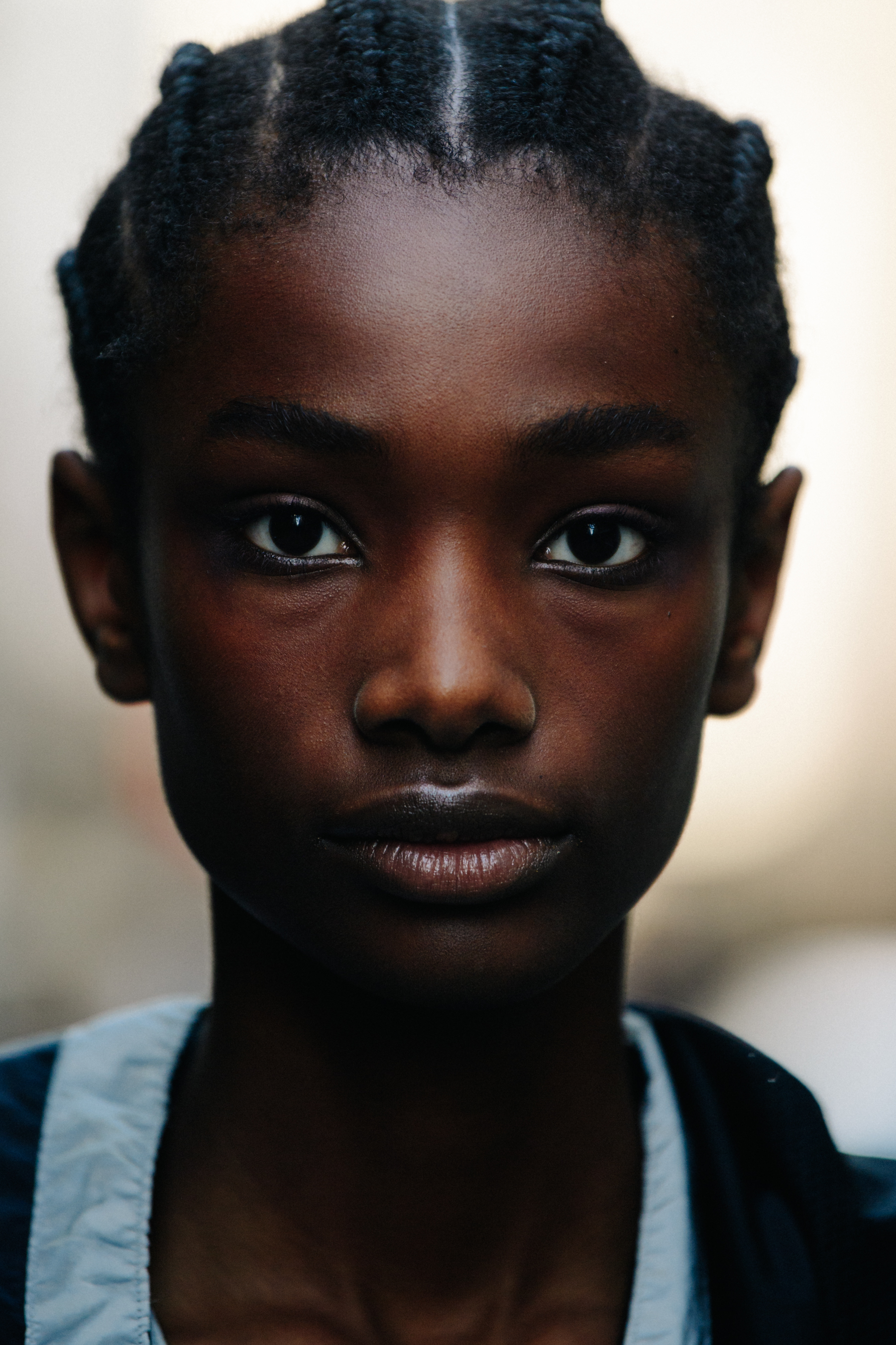 Portrait of model with braids