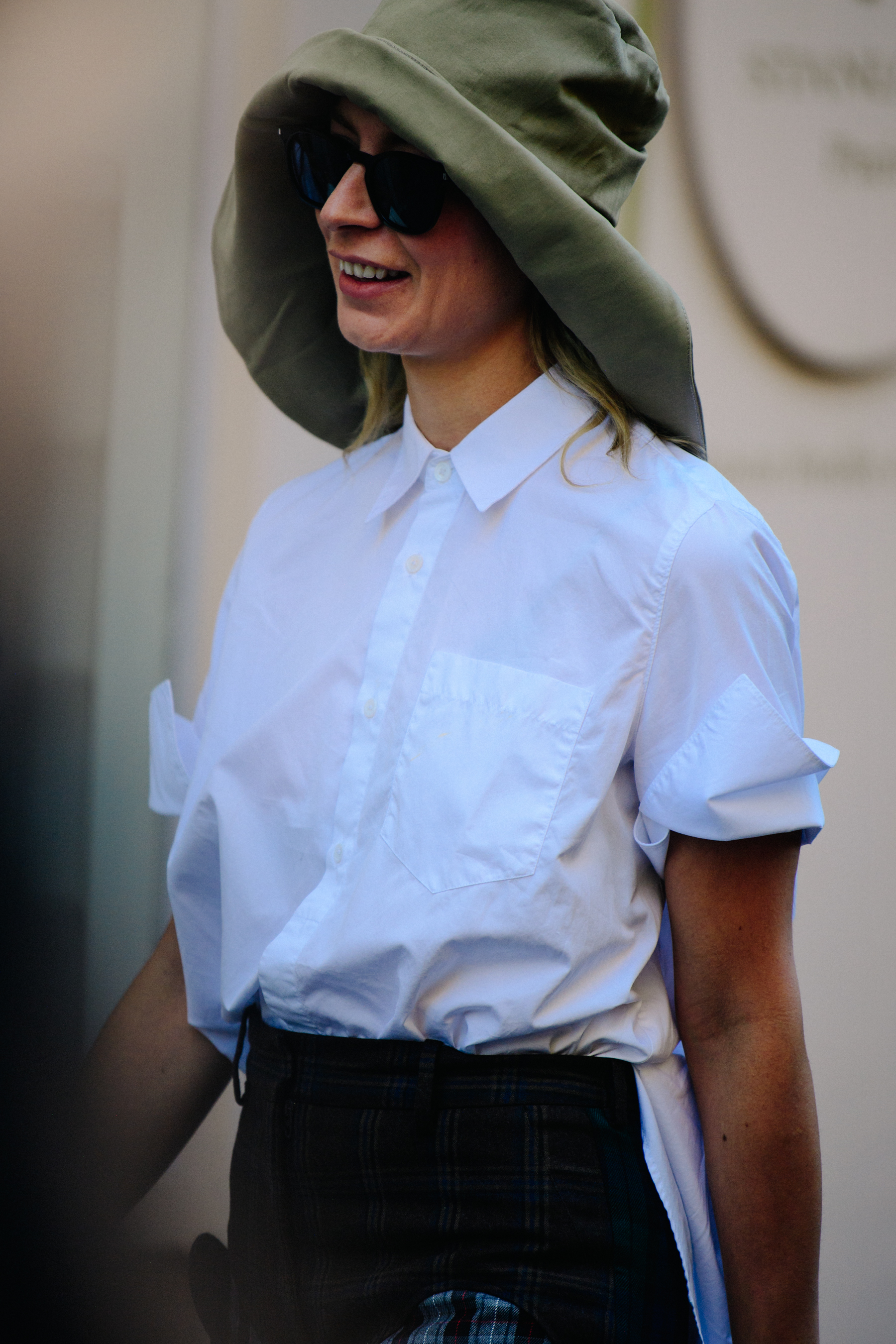 Norwegian blogger wearing white shirt