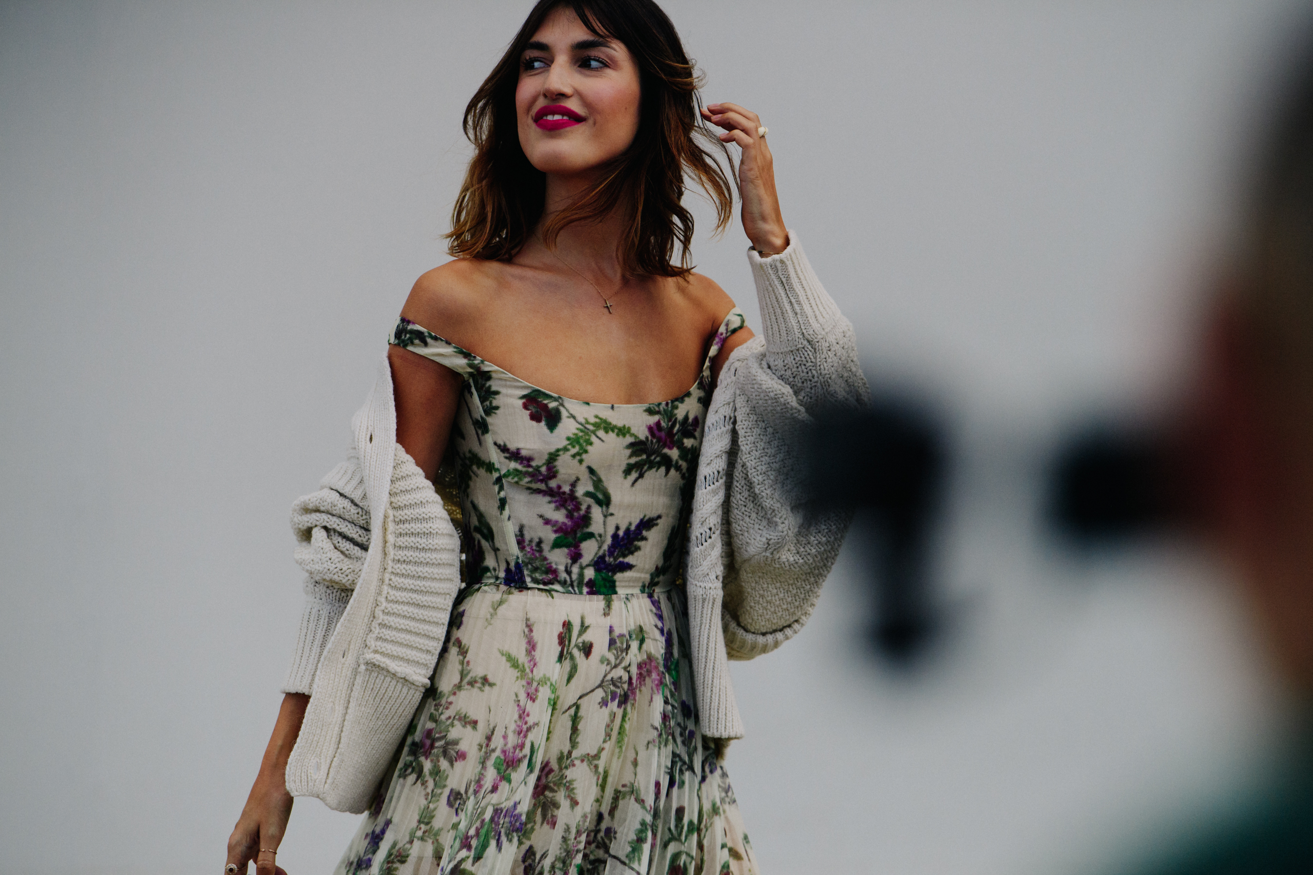 Woman wearing floral dress