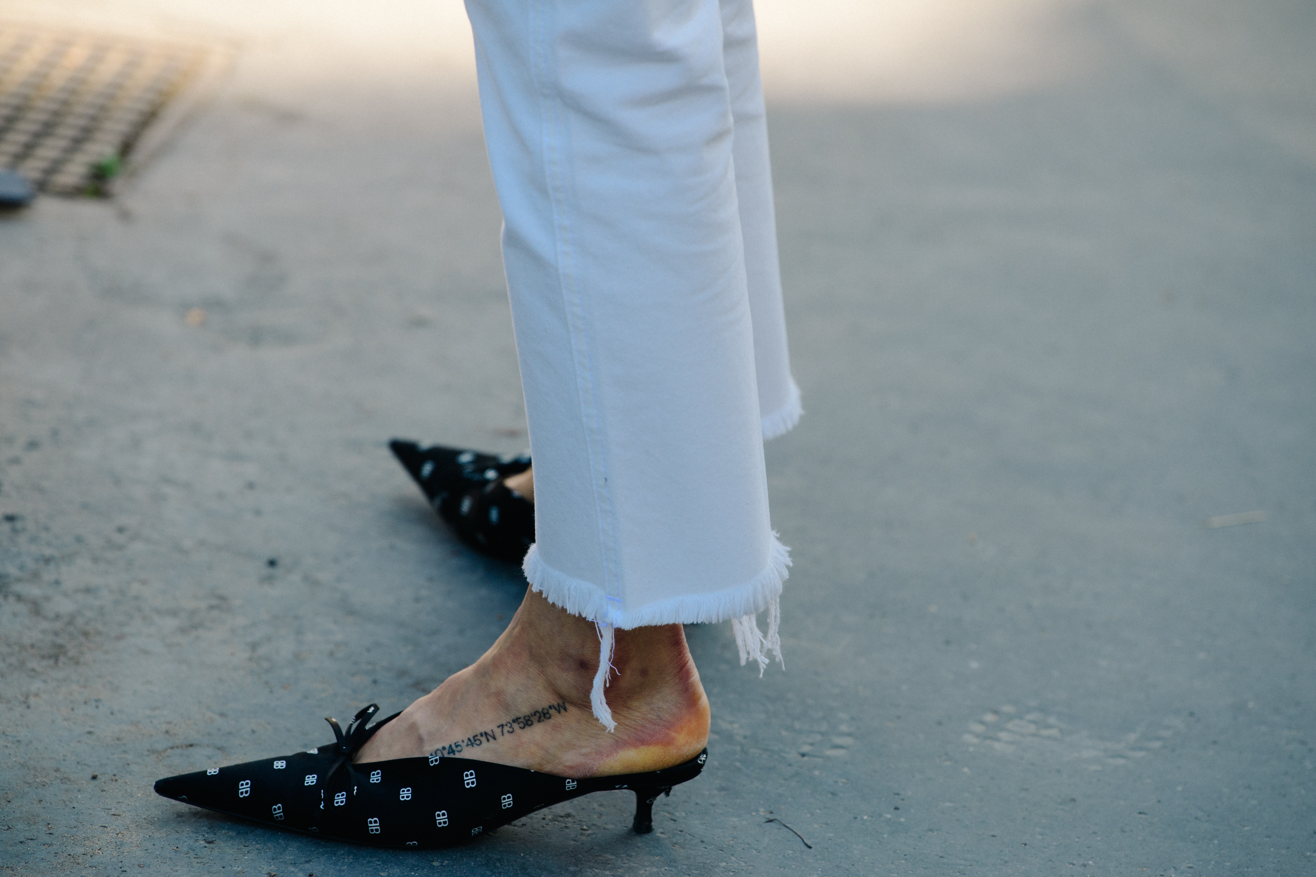 Woman wearing Balenciaga heels