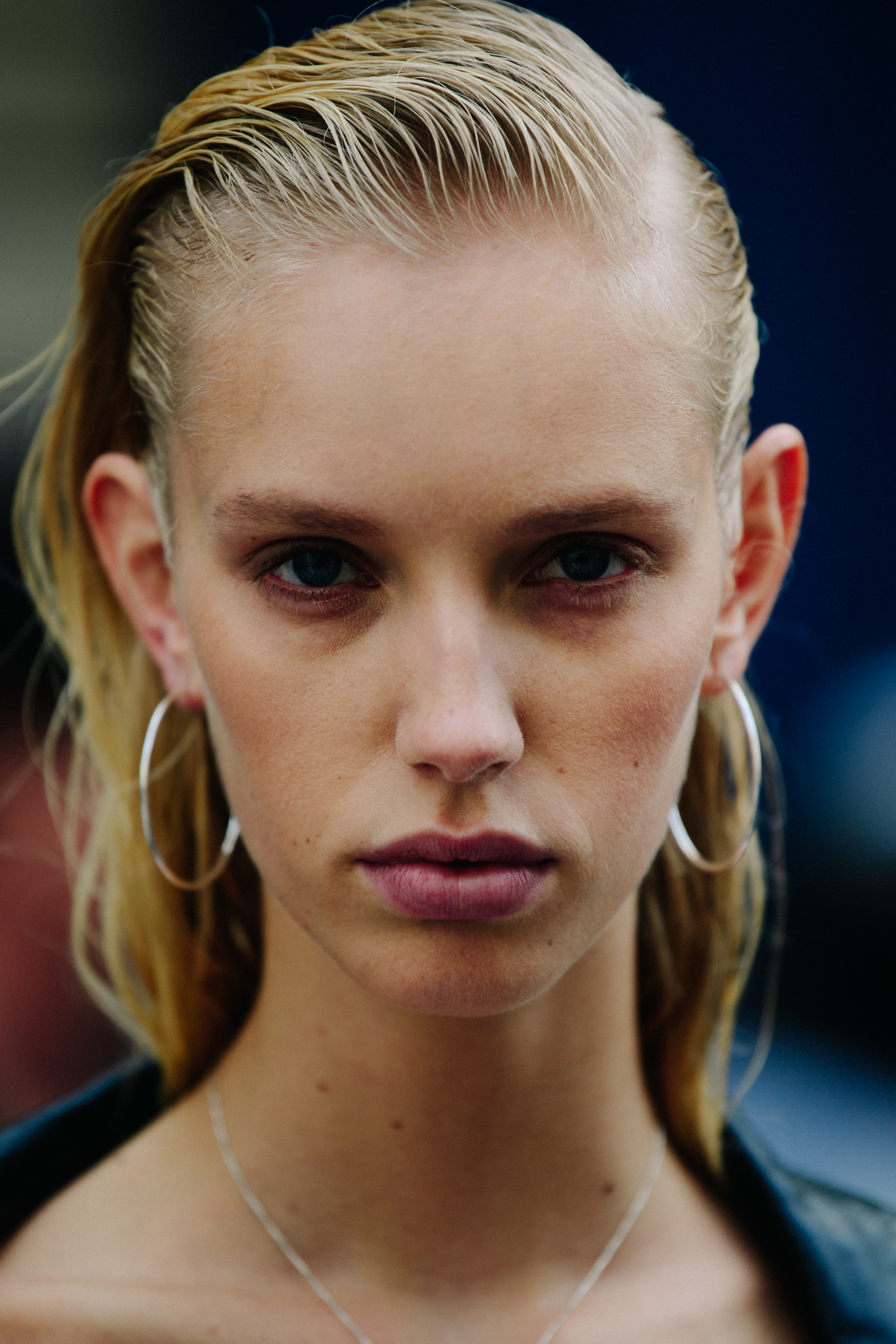 Portrait of Dutch model with blue eyes