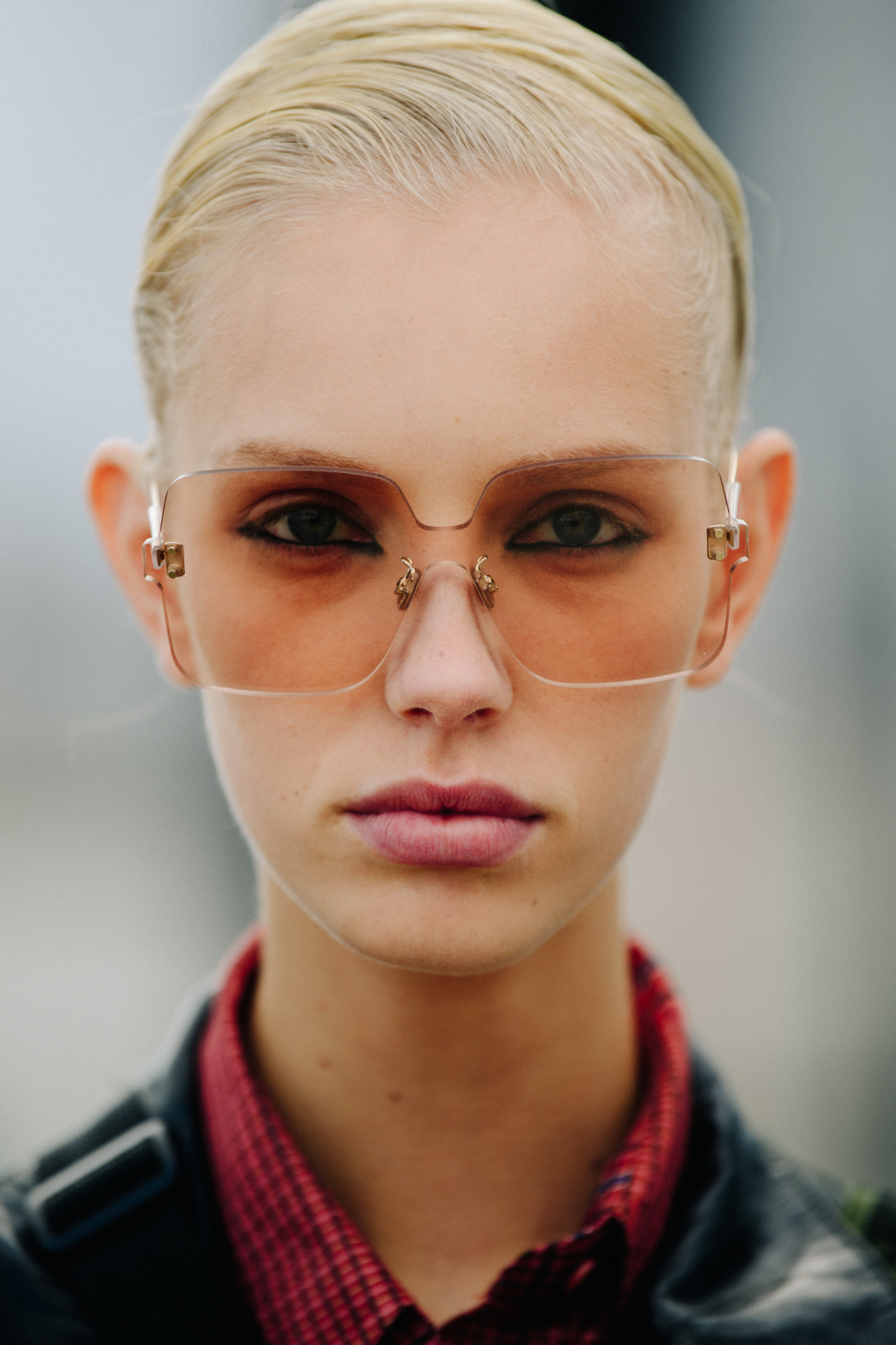Portrait of model with black eye makeup