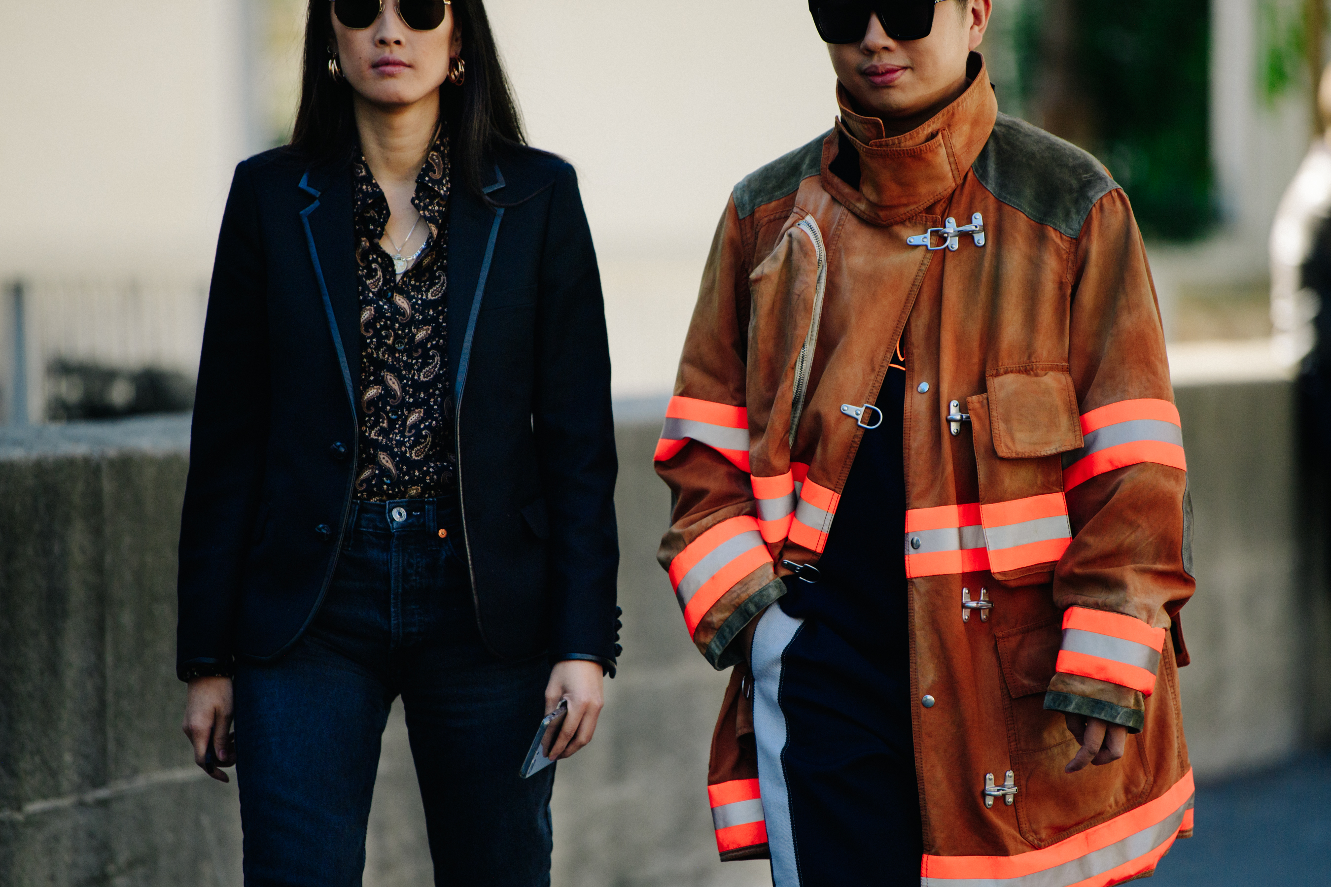 Asian couple wearing stylish clothing