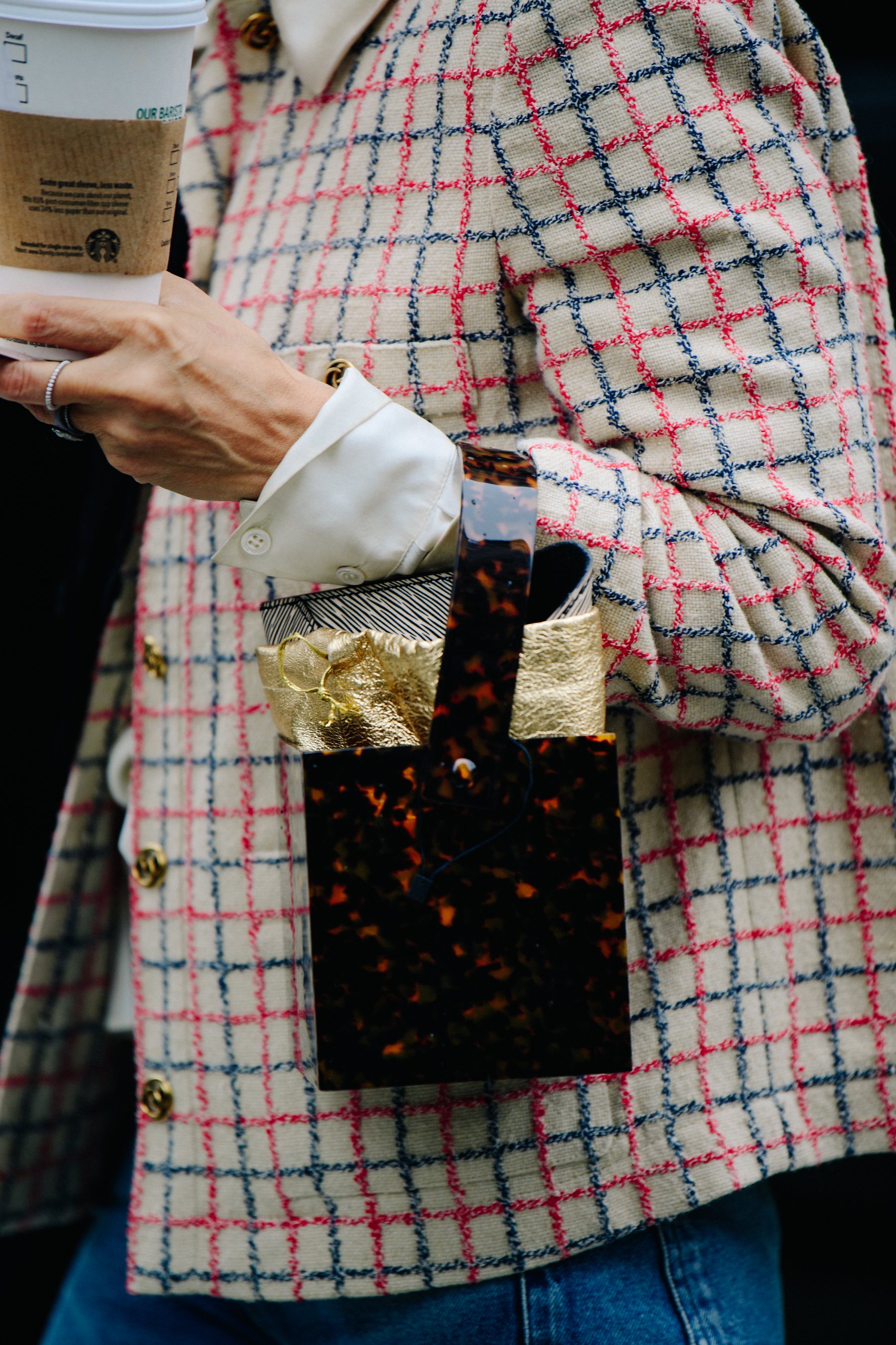 Woman wearing wool jacket