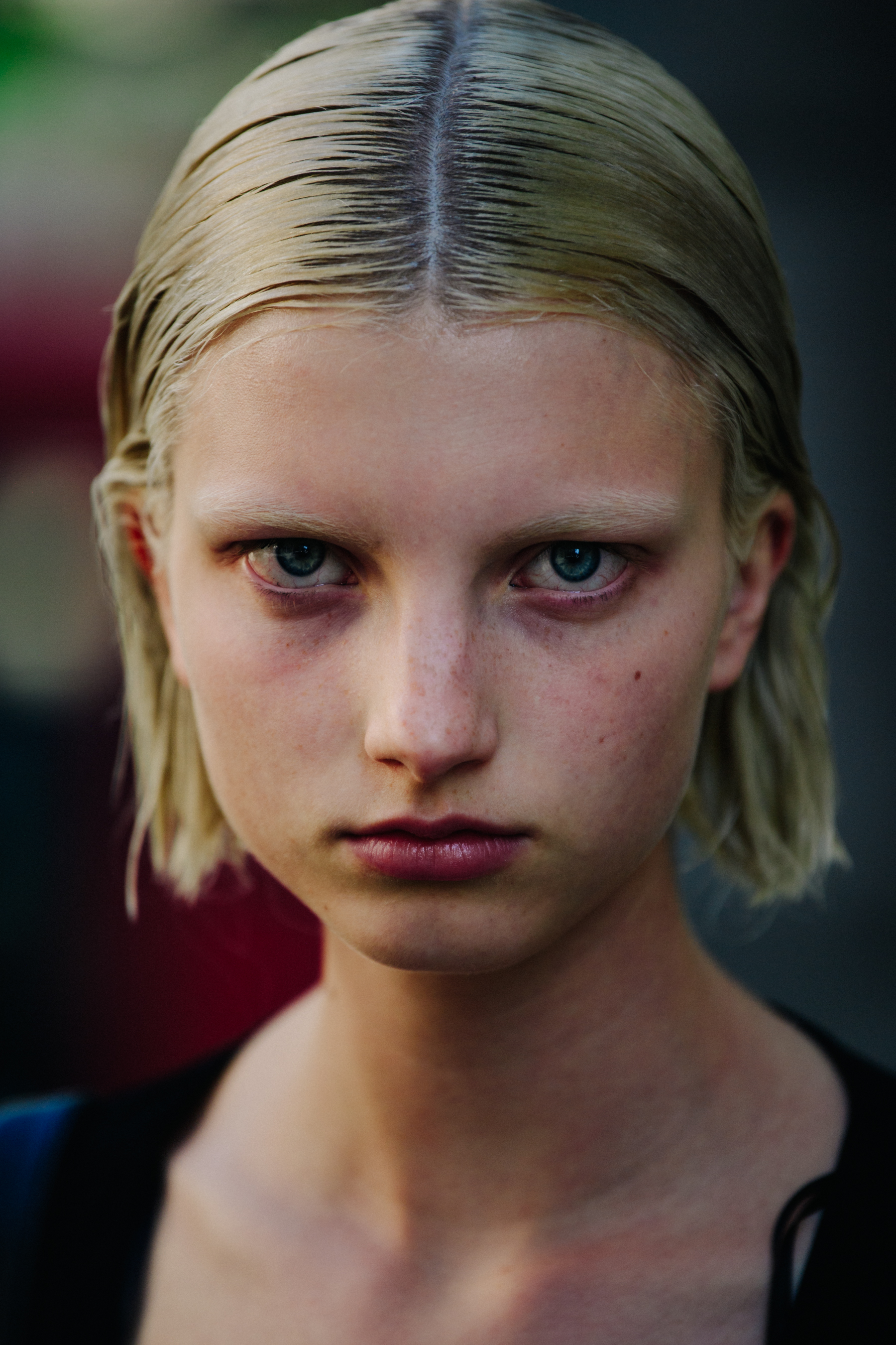 Portrait of model with blue eyes