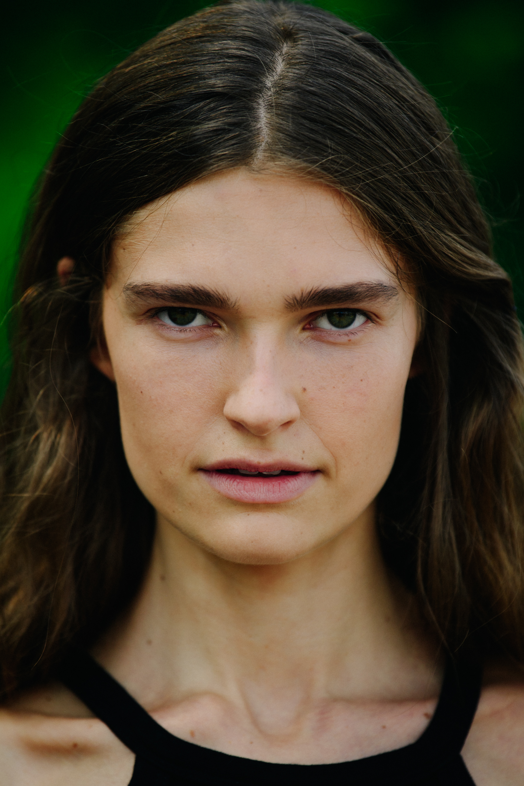 Portrait of model with green eyes