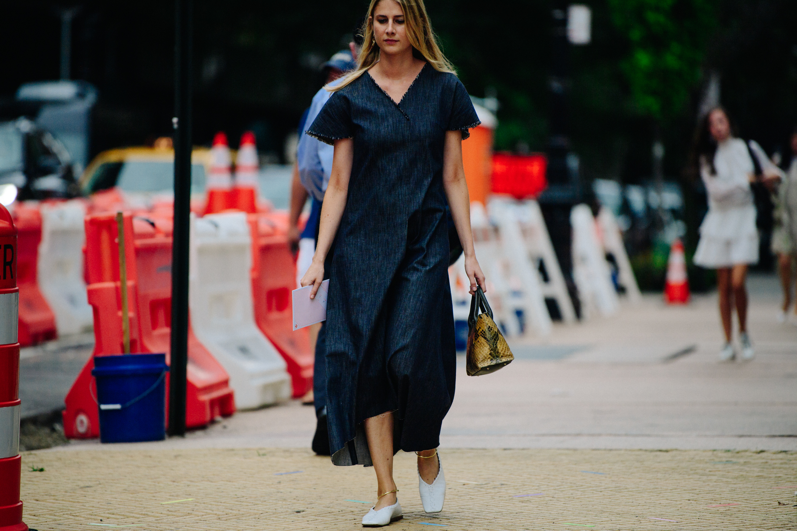 Woman wearing dark dress