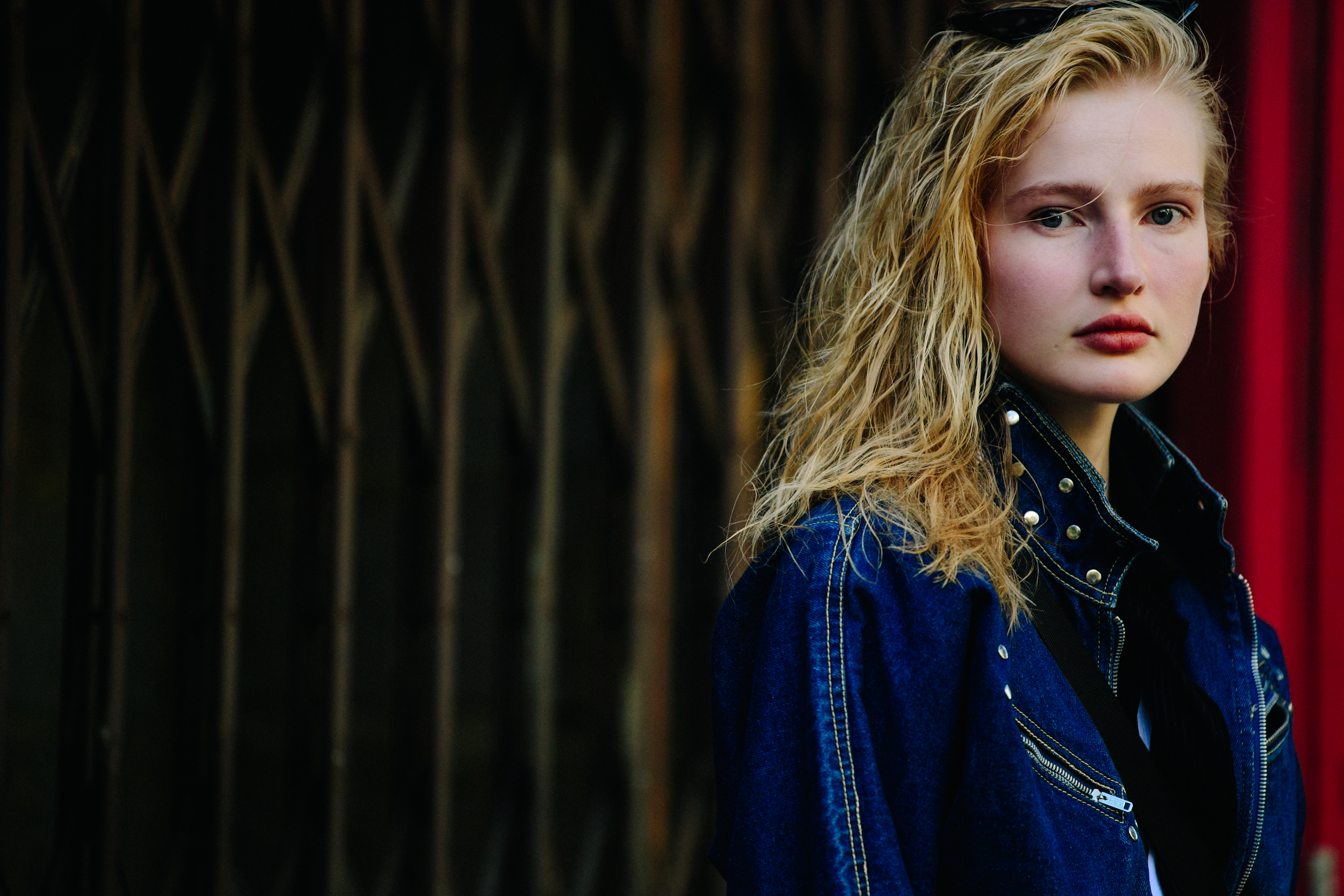 Leah Rodl wearing denim jacket