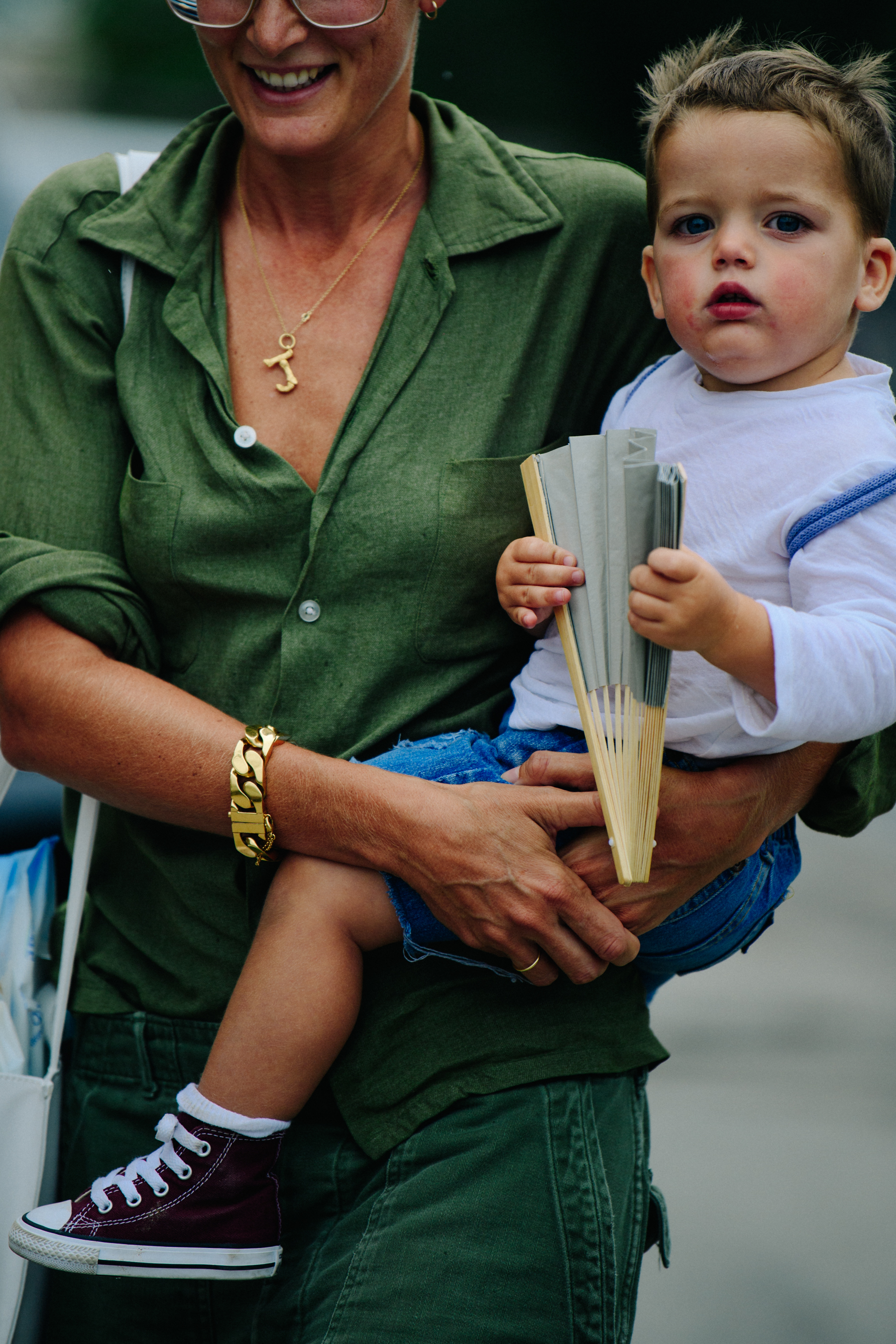Woman wearing green outfit