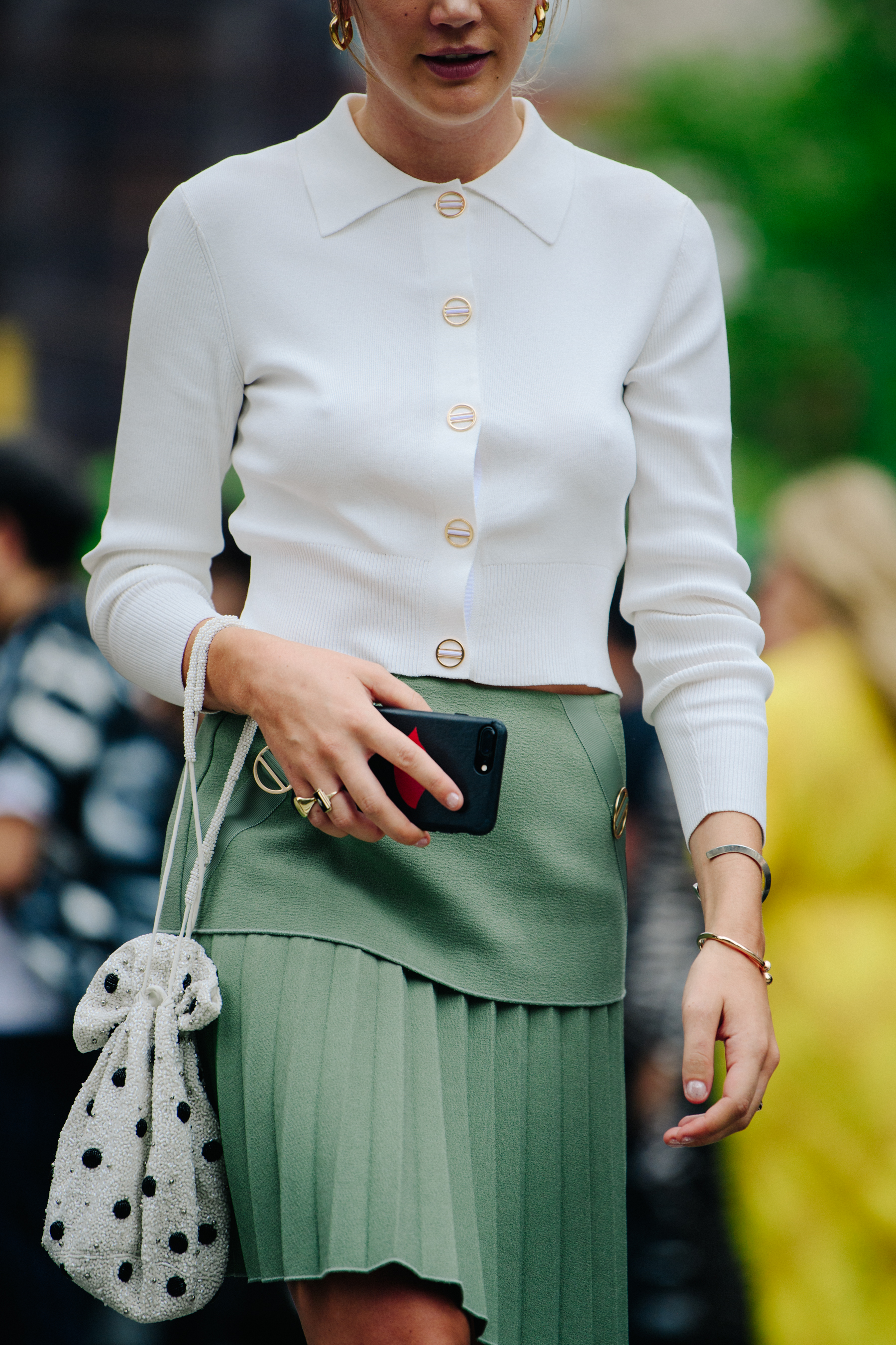 Woman wearing white top