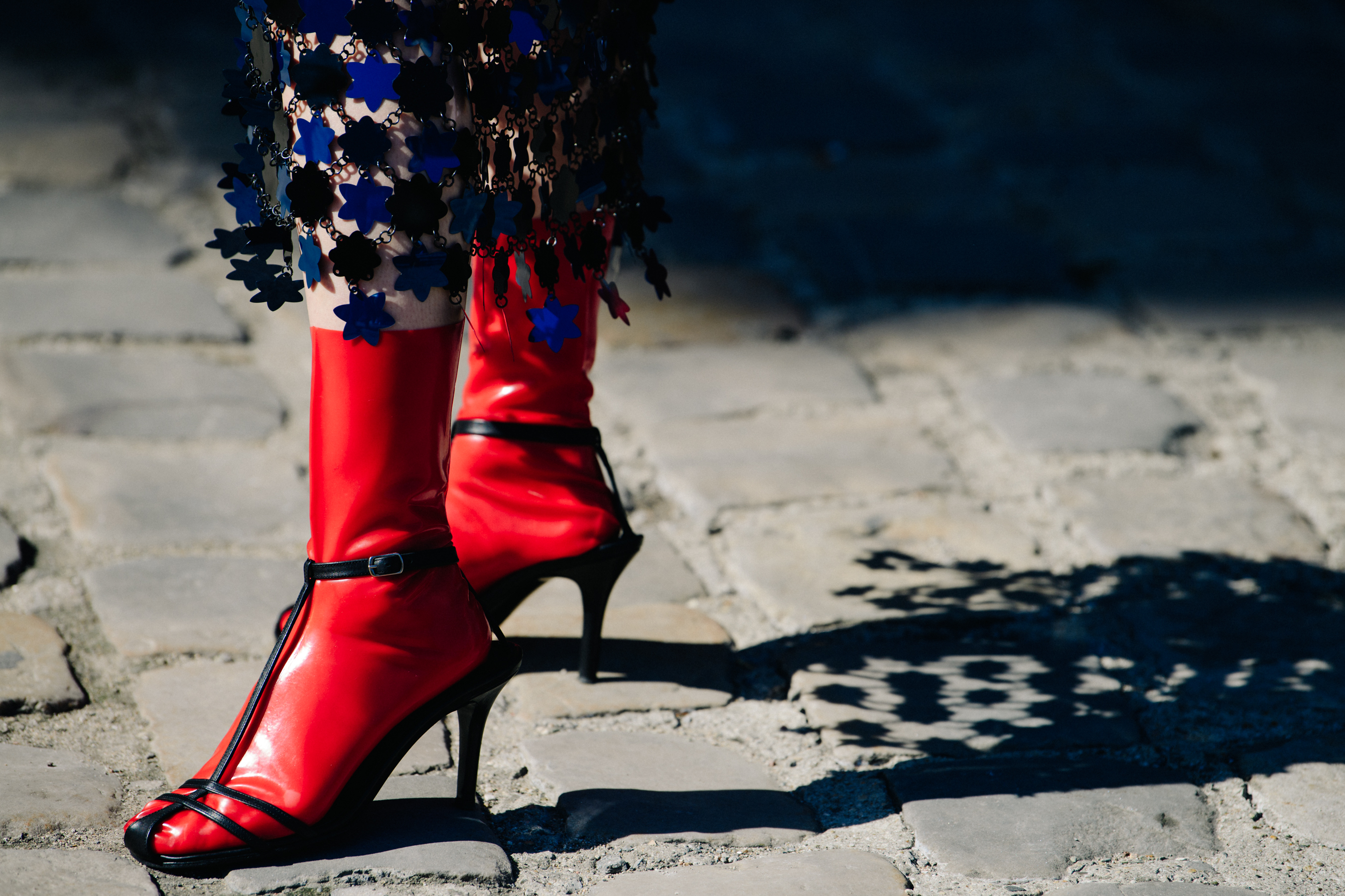 Woman wearing red heels