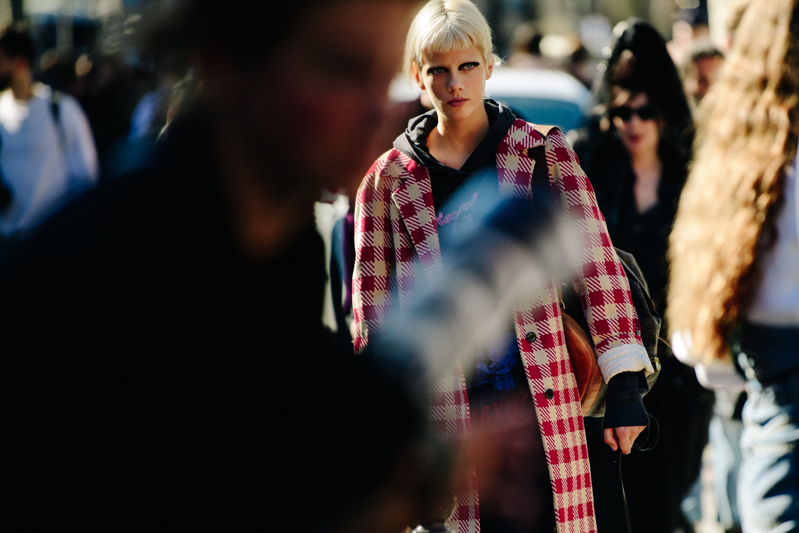 Dutch model wearing winter coat