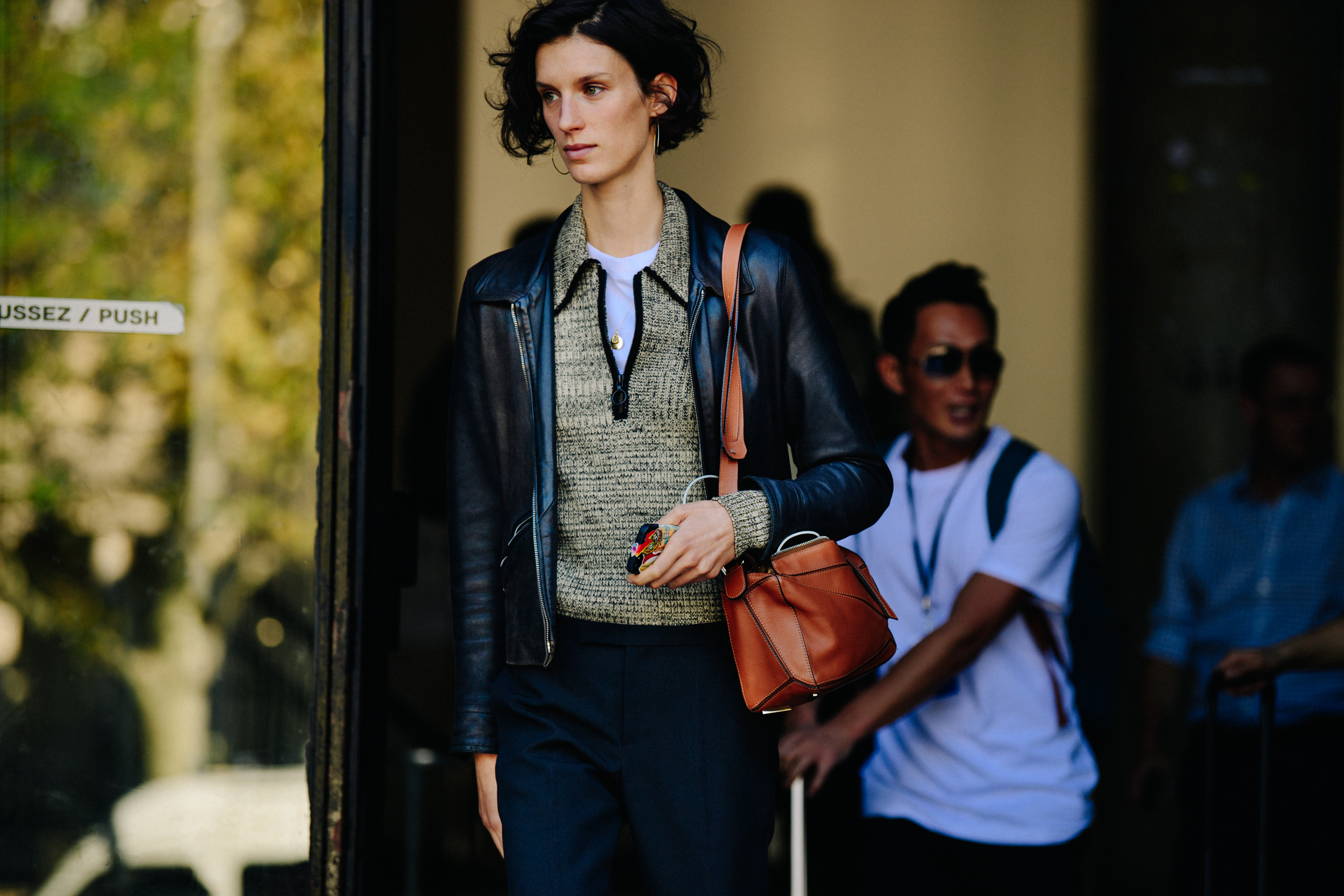 Dutch model wearing wool top