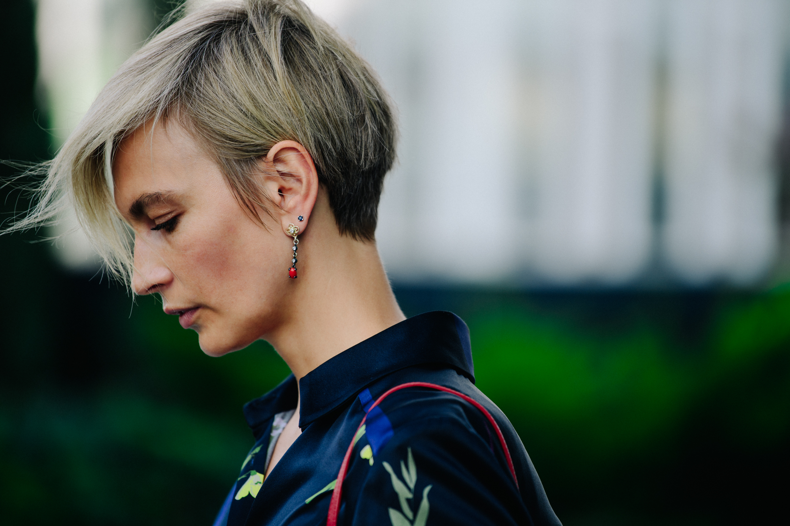 Woman wearing blue shirt