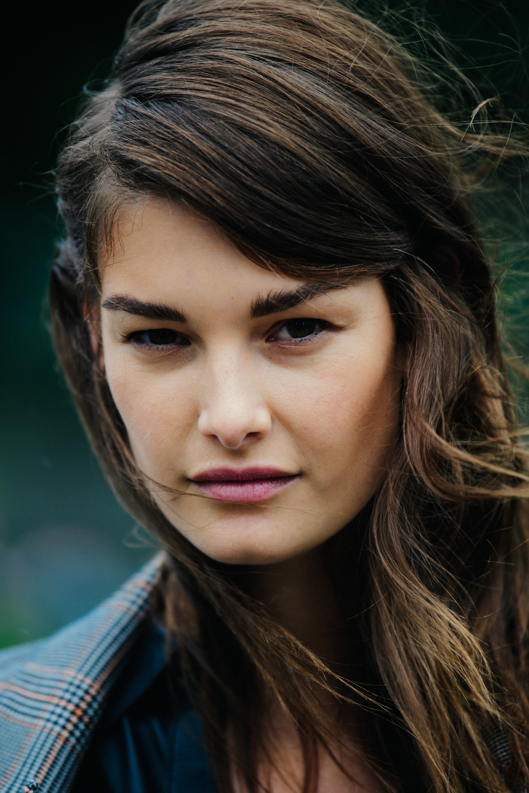 Portrait of French model with brown eyes
