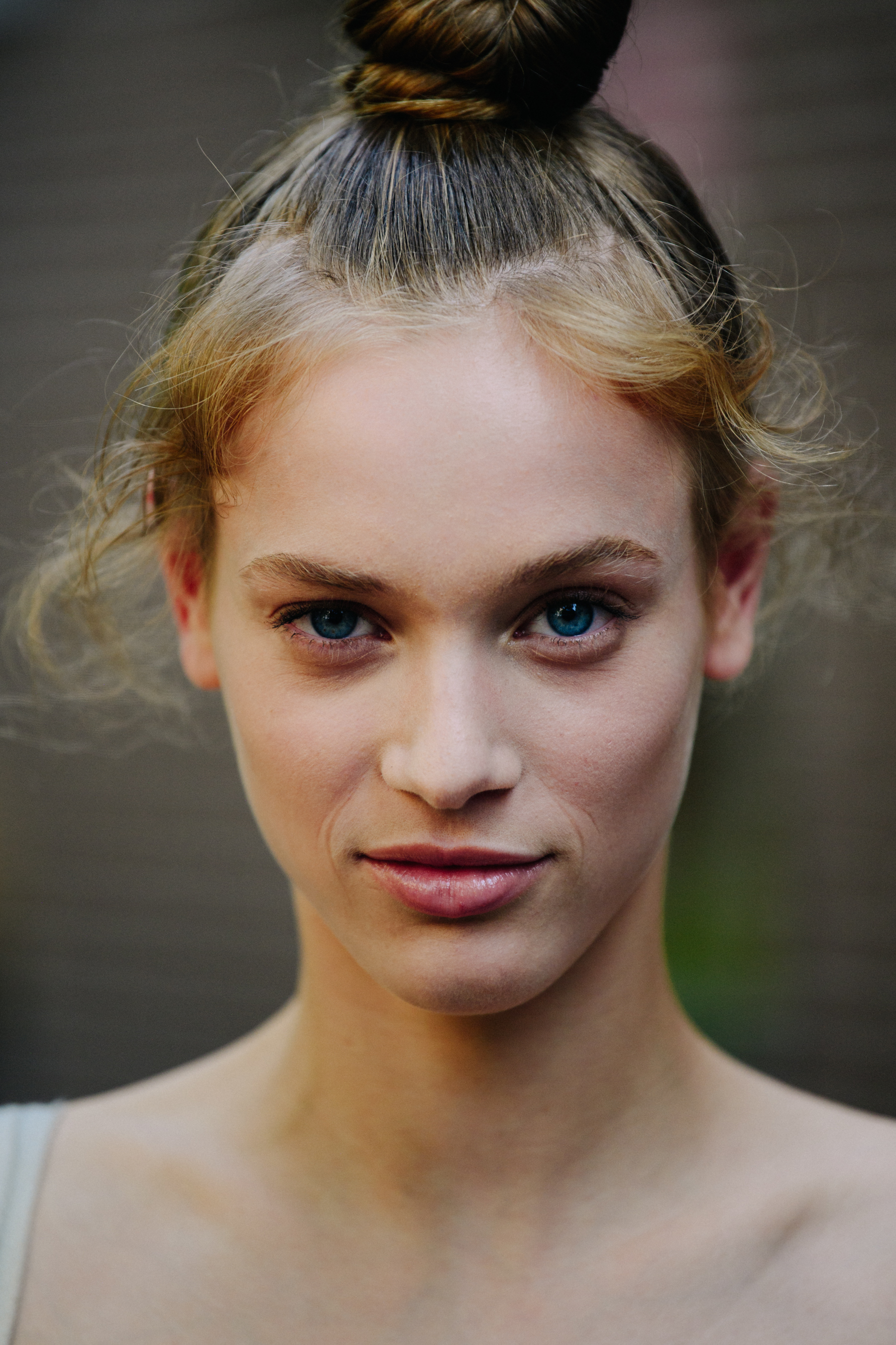 Portrait of model with blue eyes