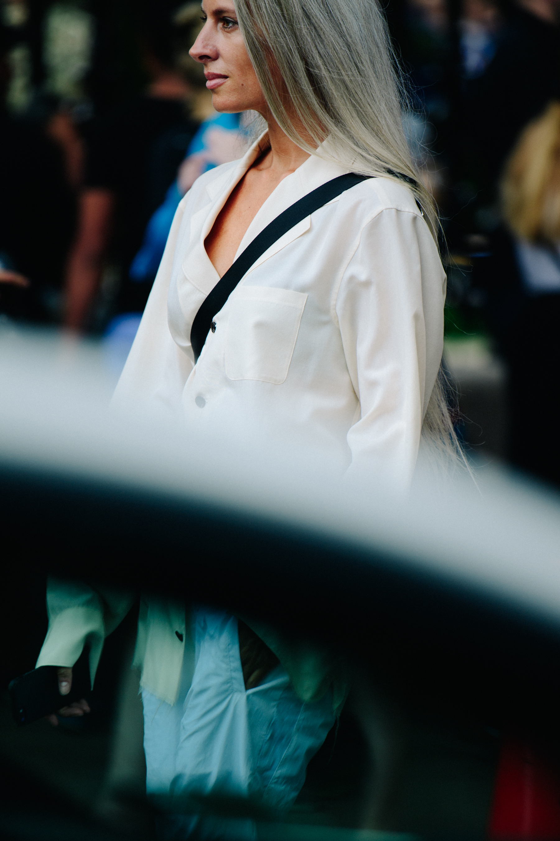 Woman wearing white outfit