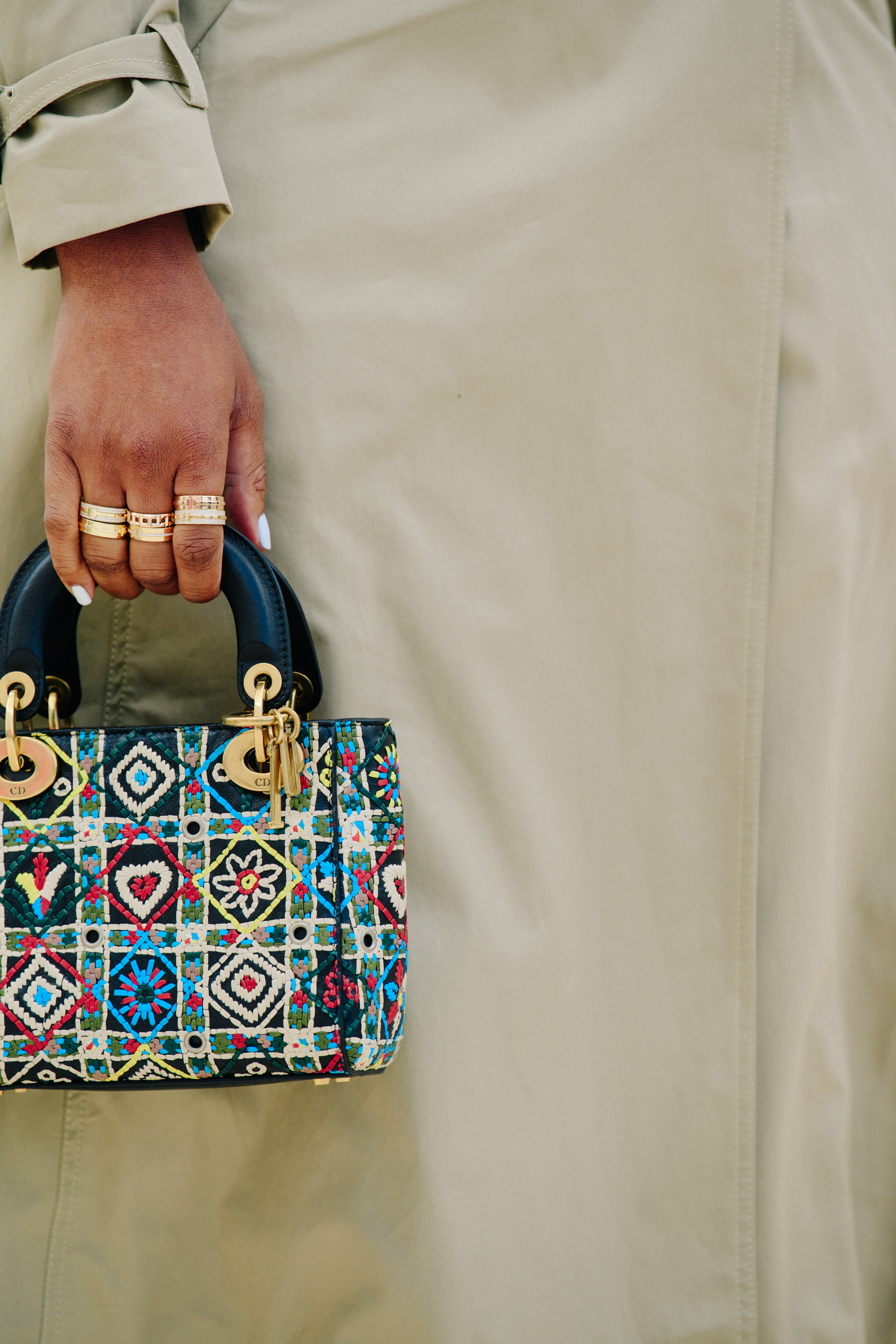 Woman carrying Christian Dior bag