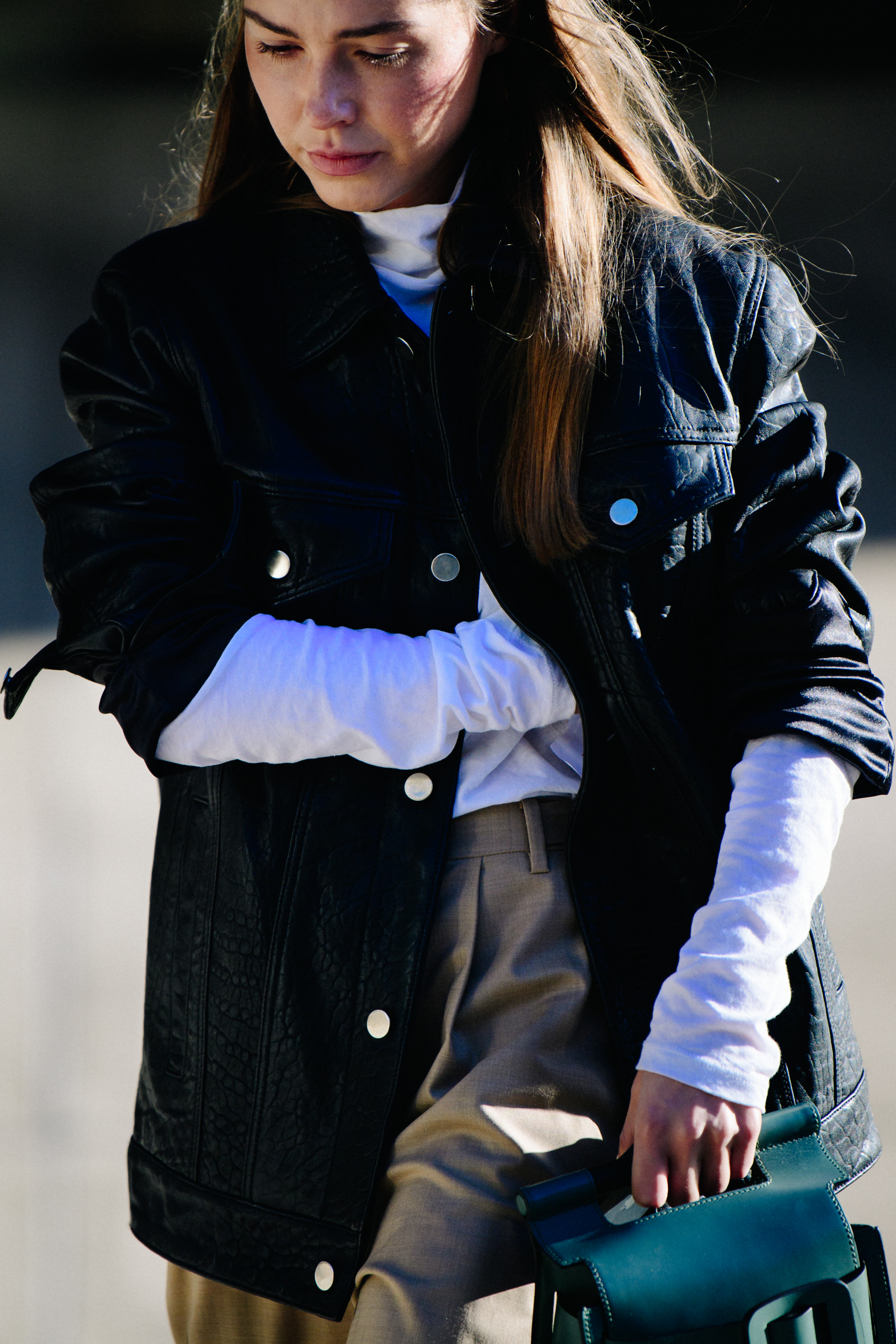 Danish blogger wearing leather jacket
