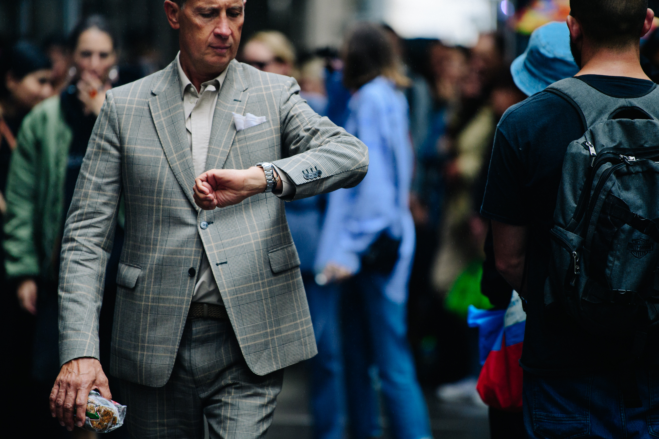 Man wearing grey suit