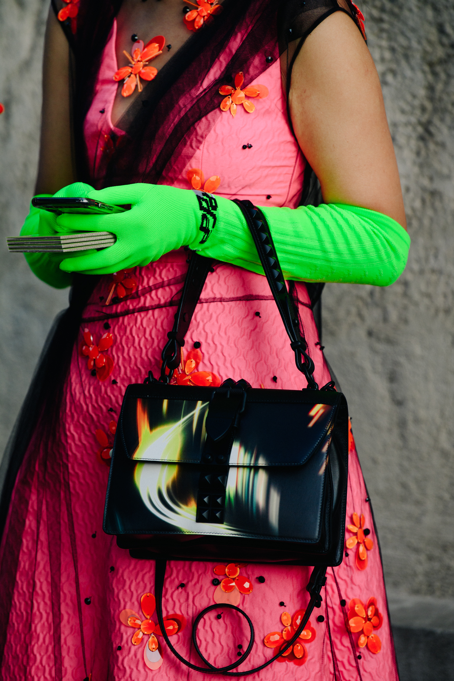 Woman wearing Prada outfit