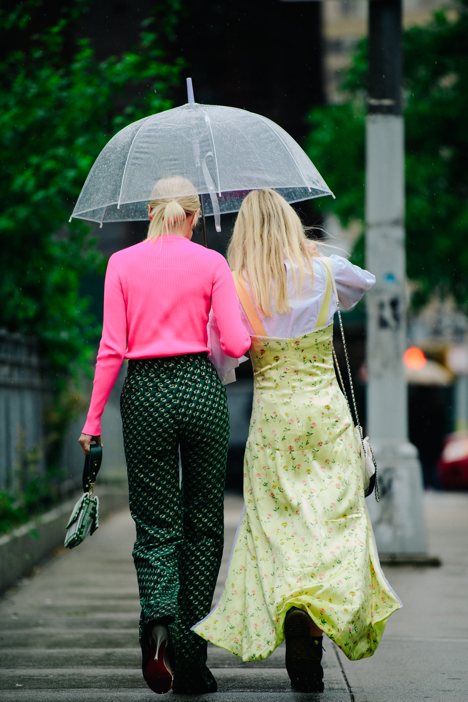 Two Danish women wearing pink and yellow