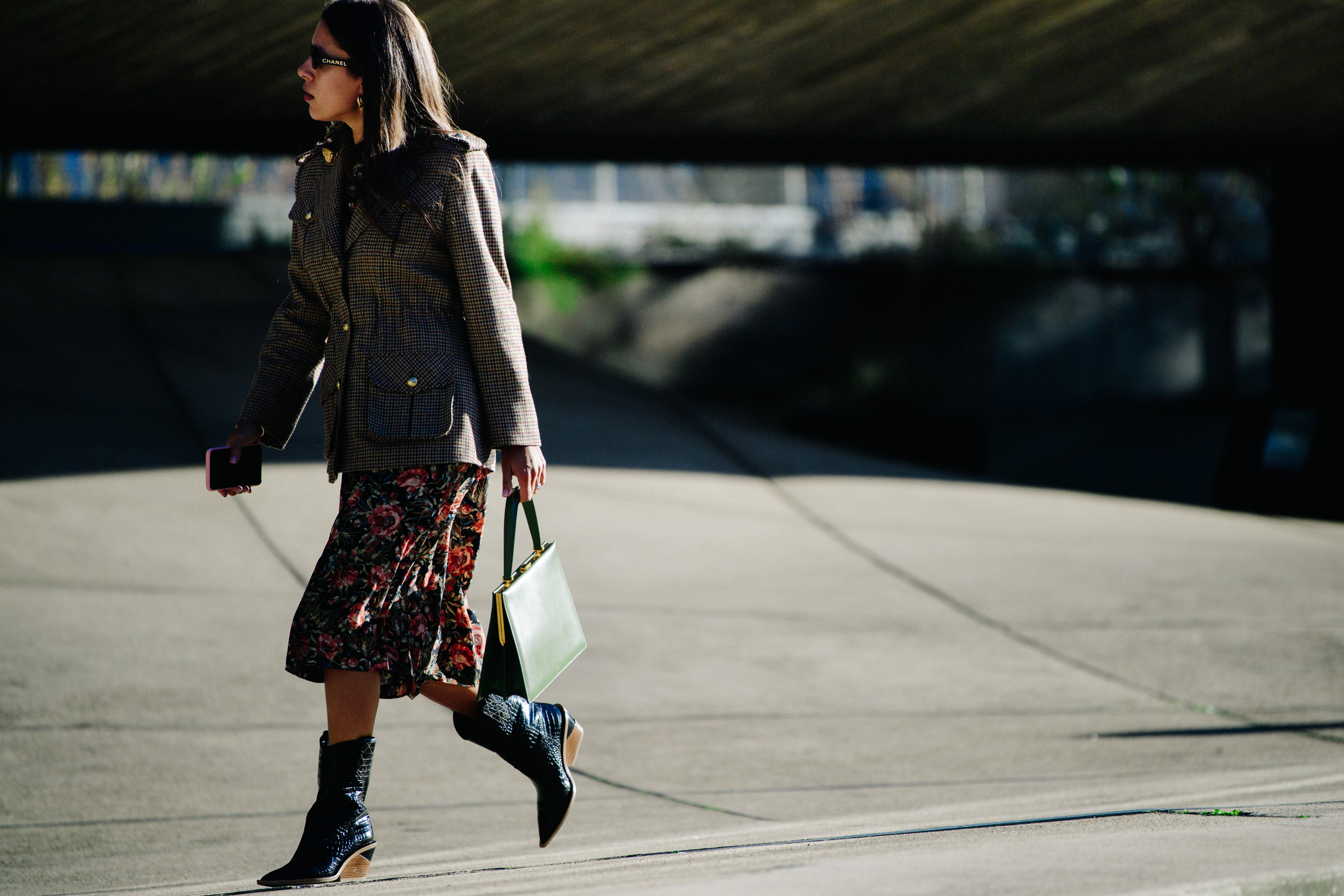 Woman wearing Chanel sunglasses