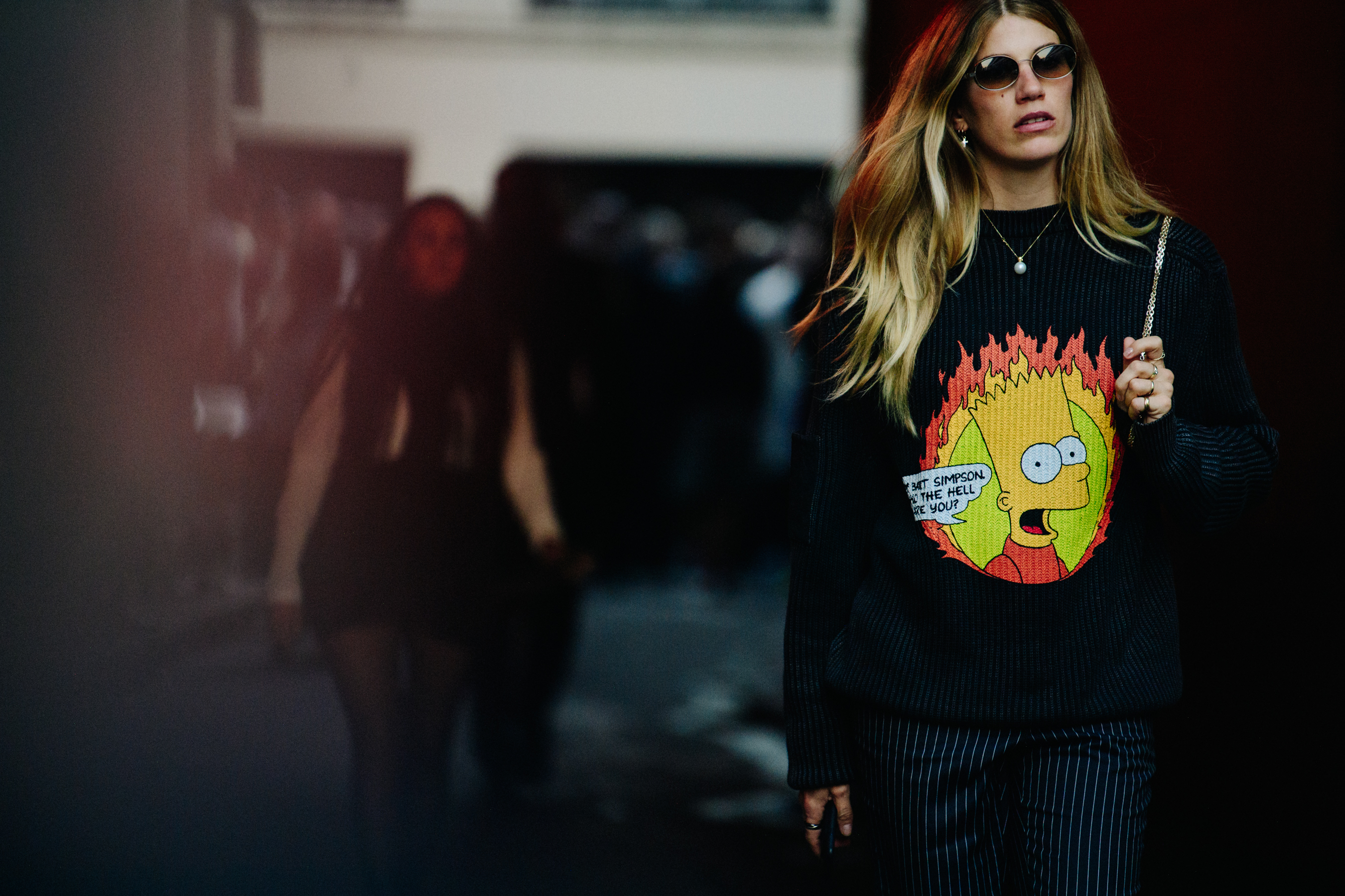 Woman wearing Off-White jumper