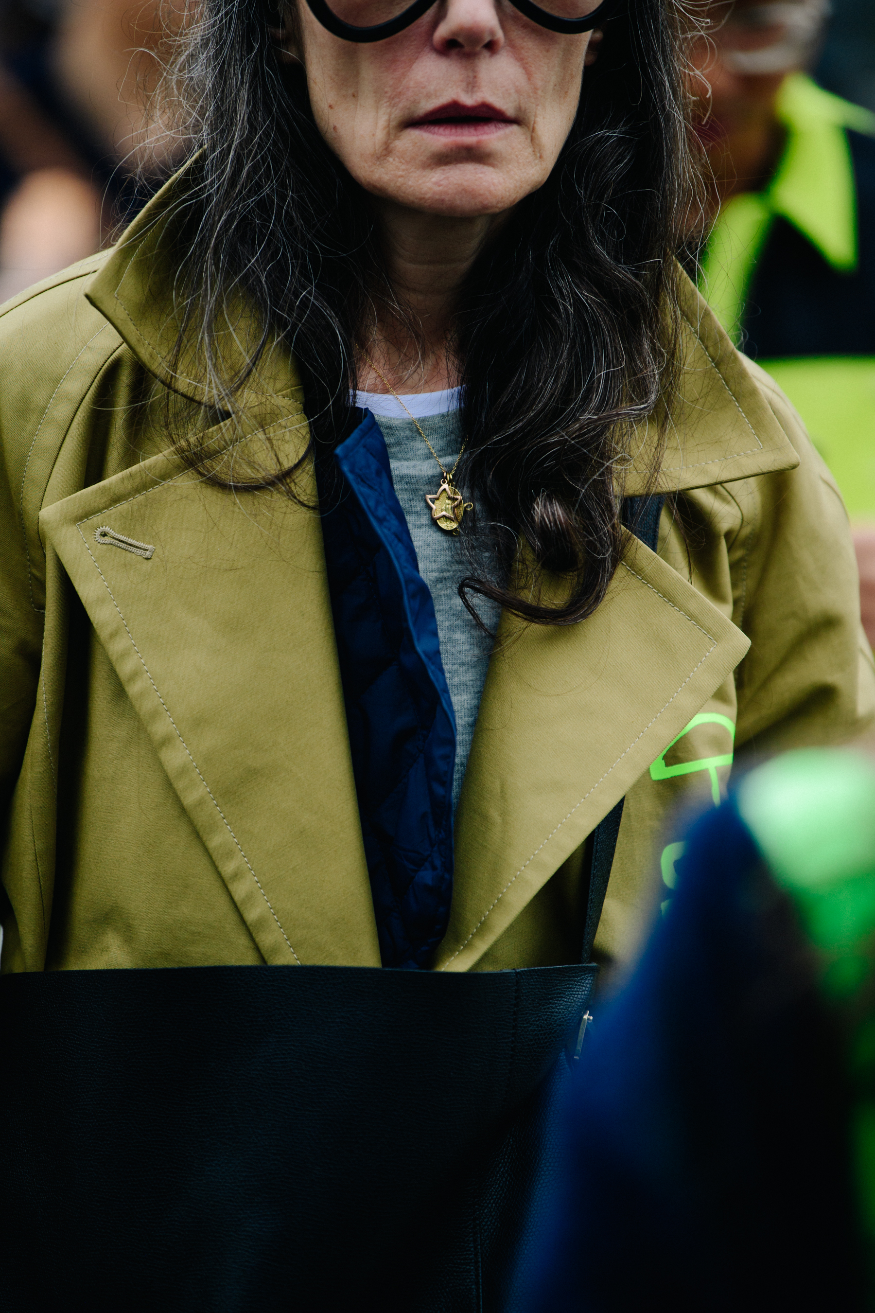 Woman wearing thick glasses