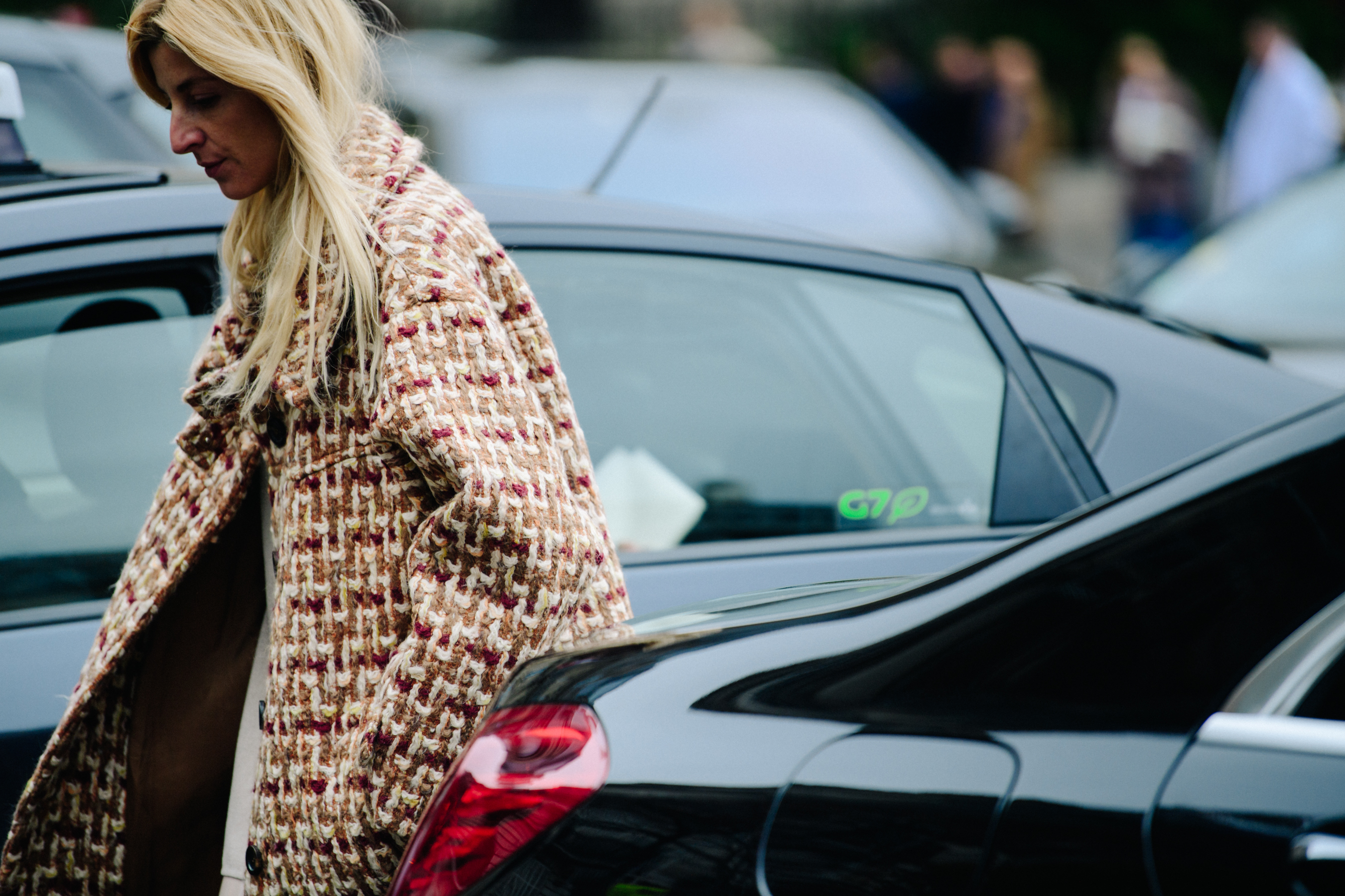 Woman wearing wool coat