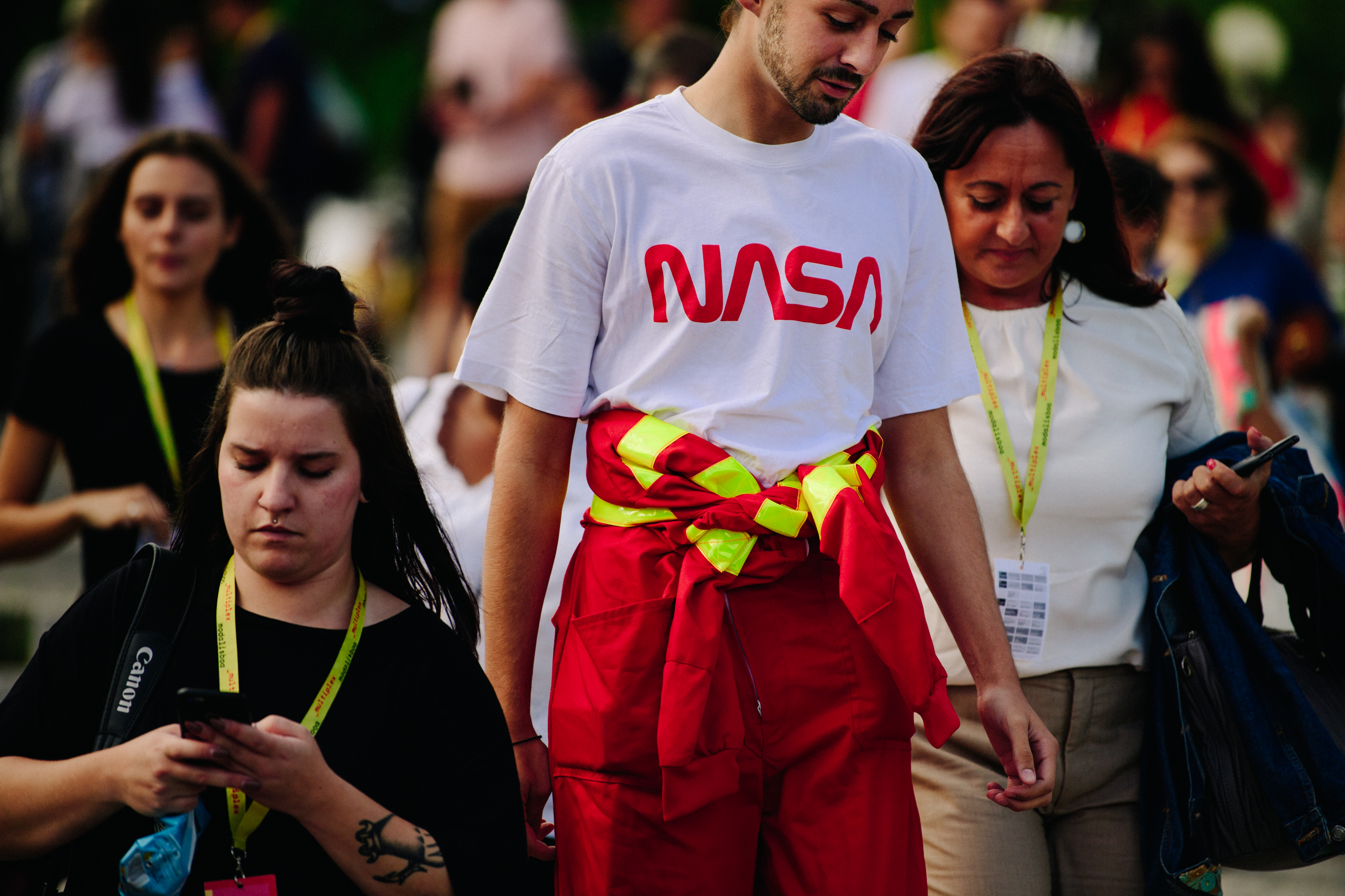 Man wearing NASA tee shirt