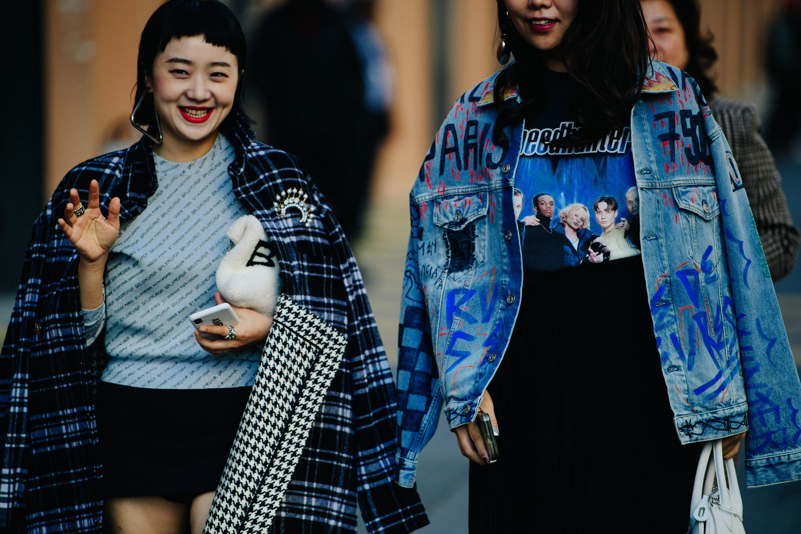 Two women wearing Balenciaga