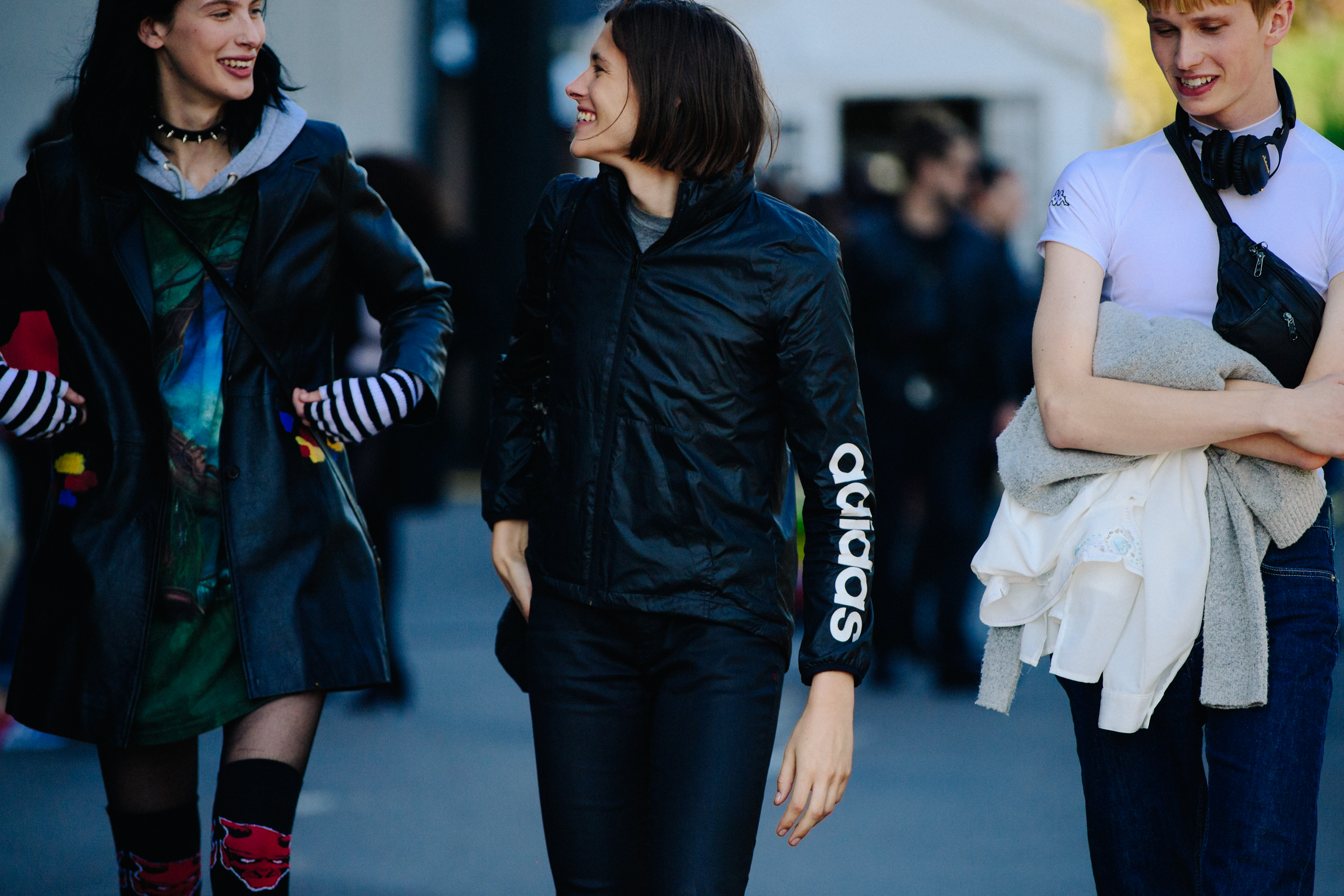 Models wearing black and white