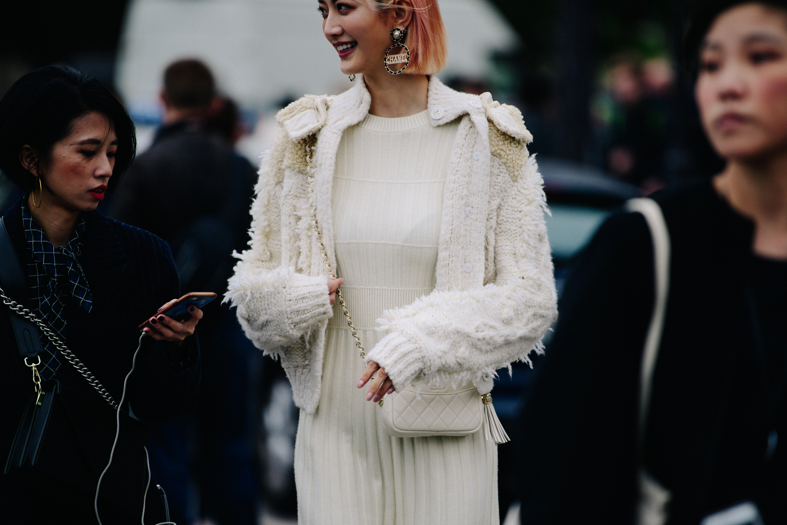 Woman wearing Chanel outfit