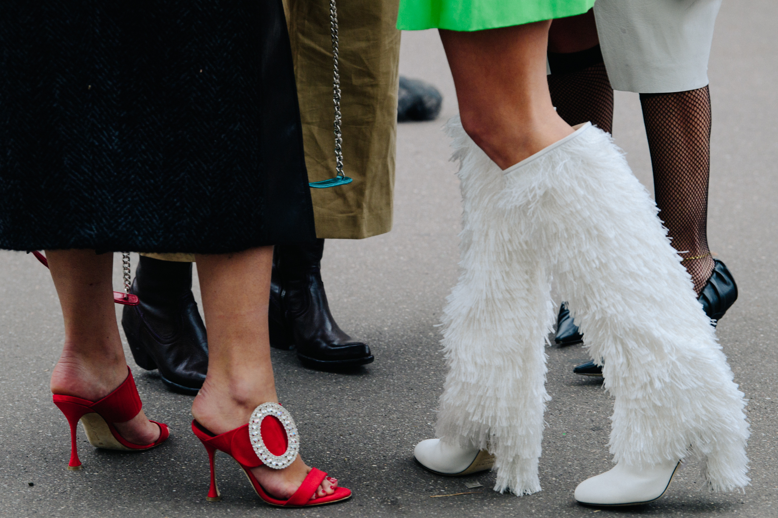 Women wearing interesting shoes