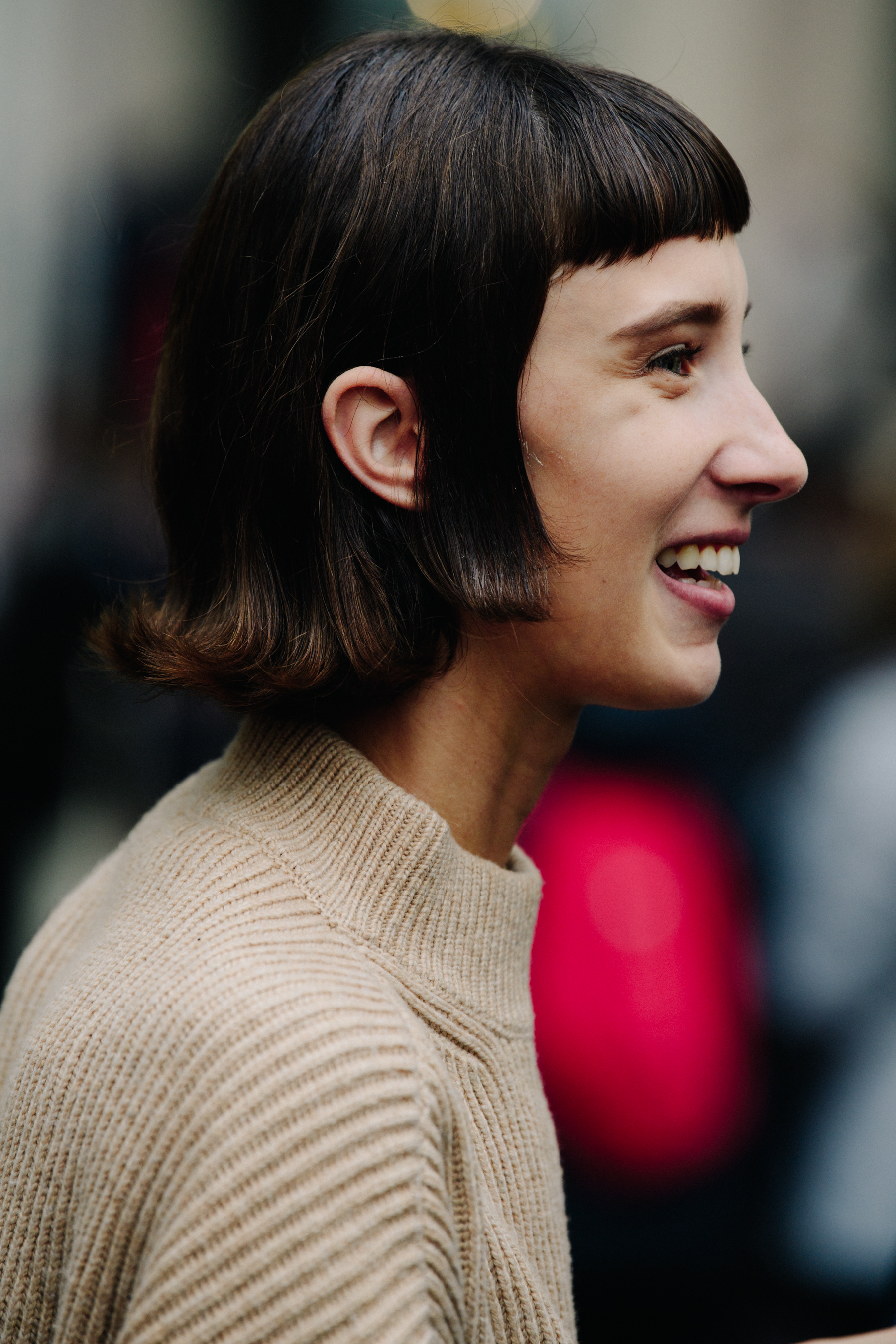 Model with brown styled hair