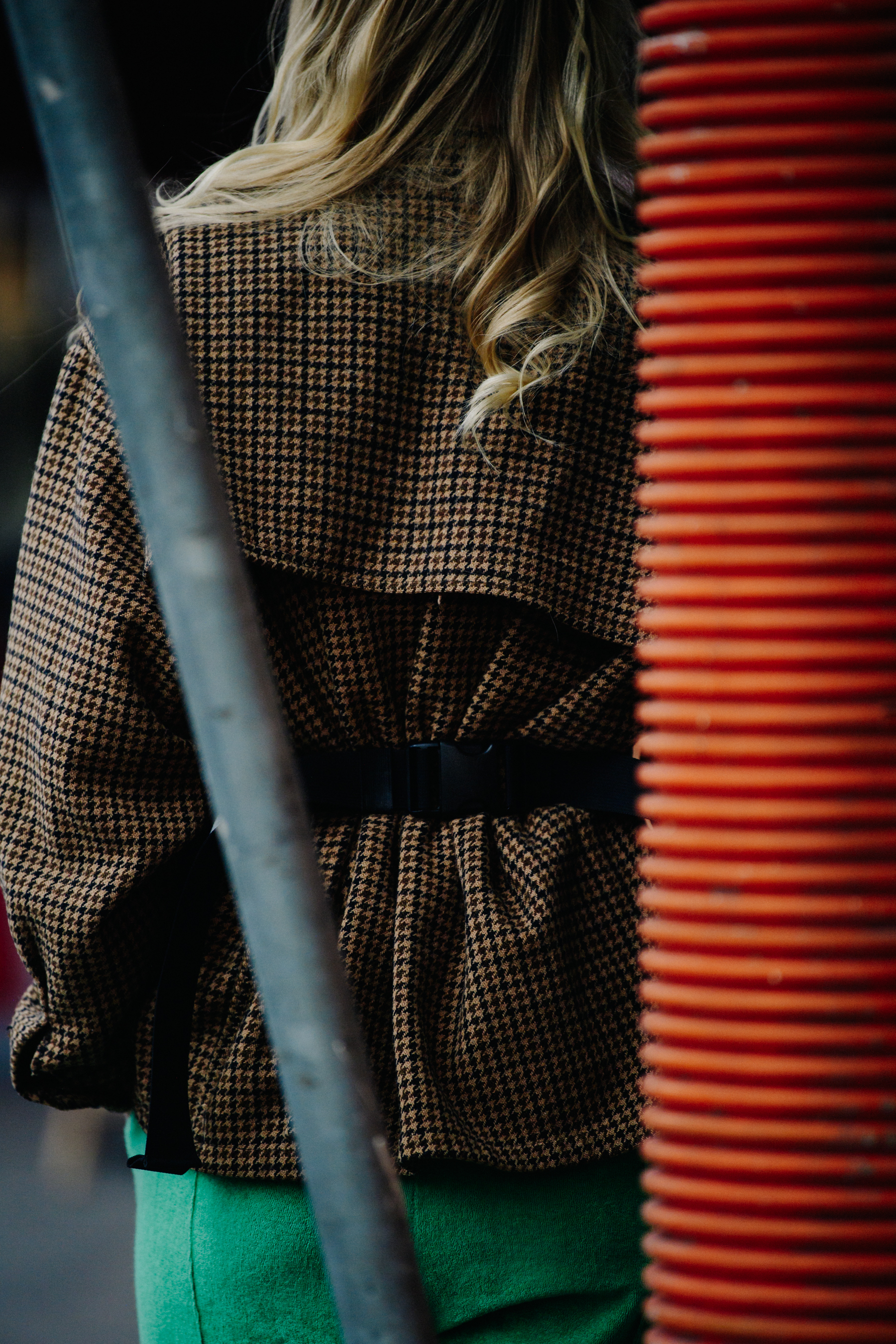 Woman wearing wool coat