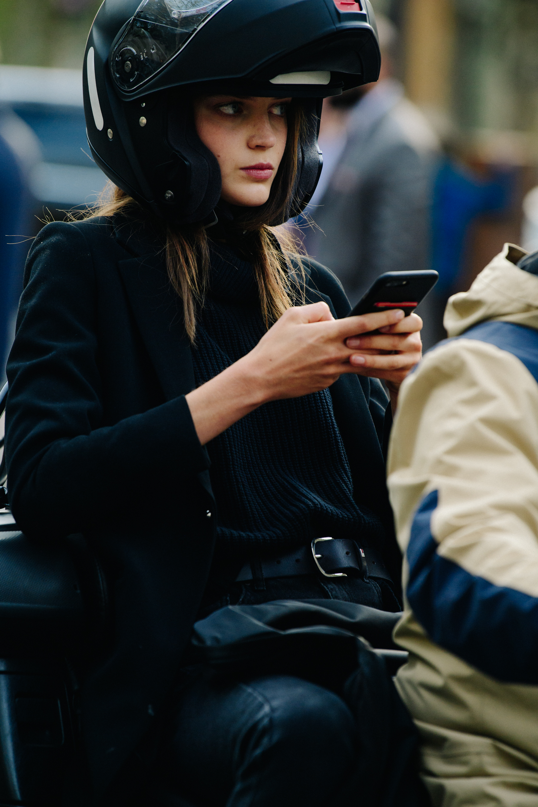 Model on motorbike