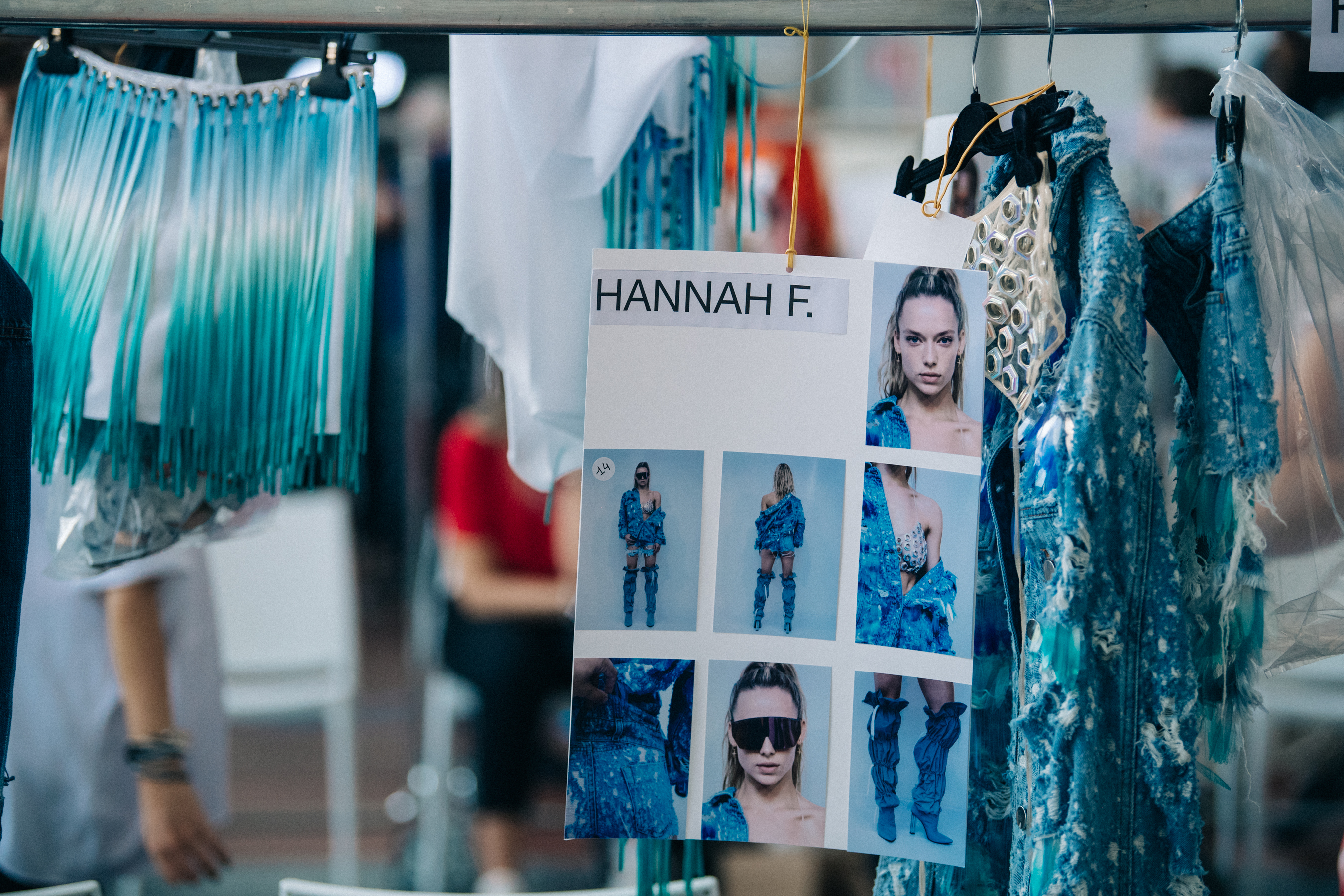 Colourful outfits backstage at Byblos
