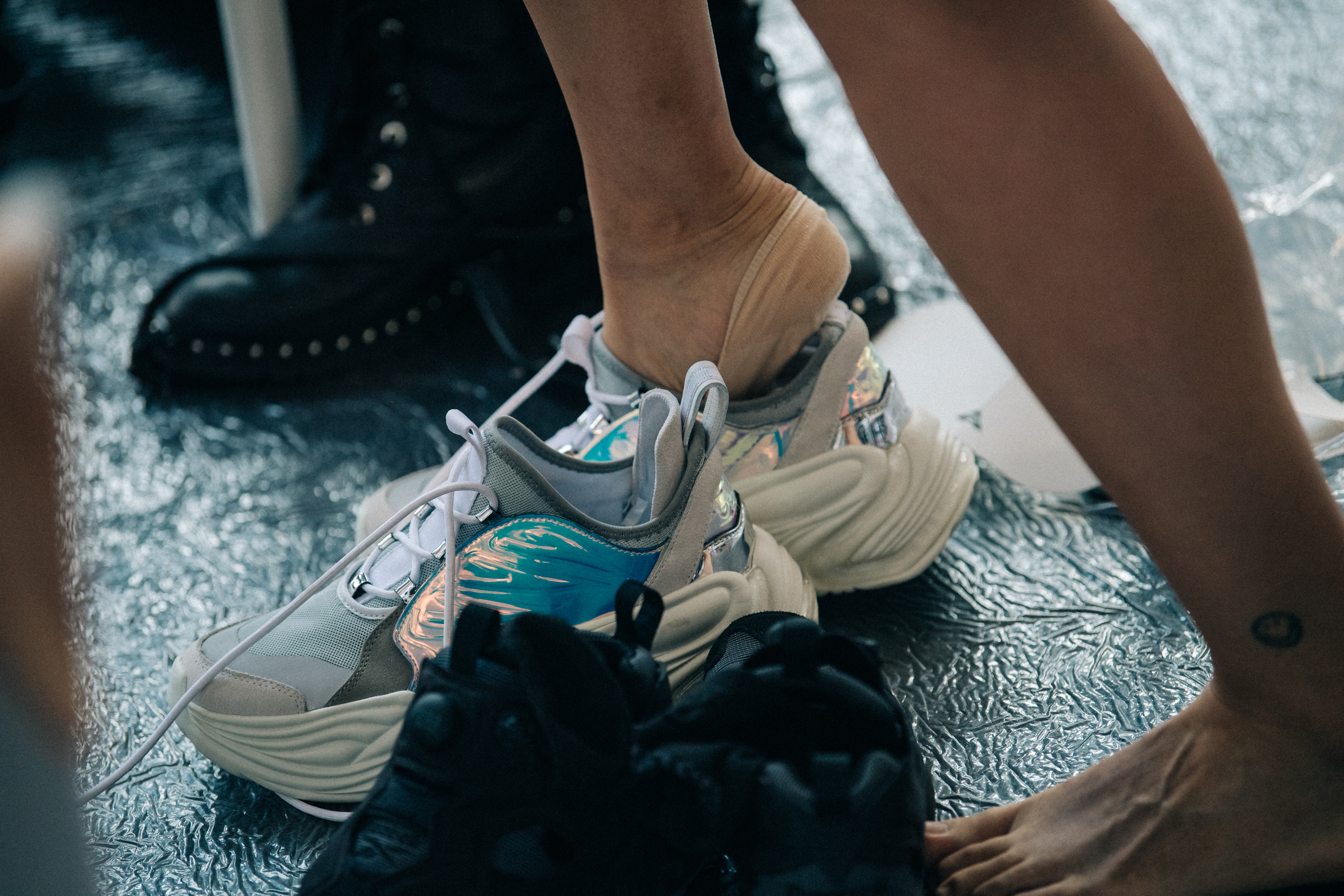 Footwear backstage at Byblos