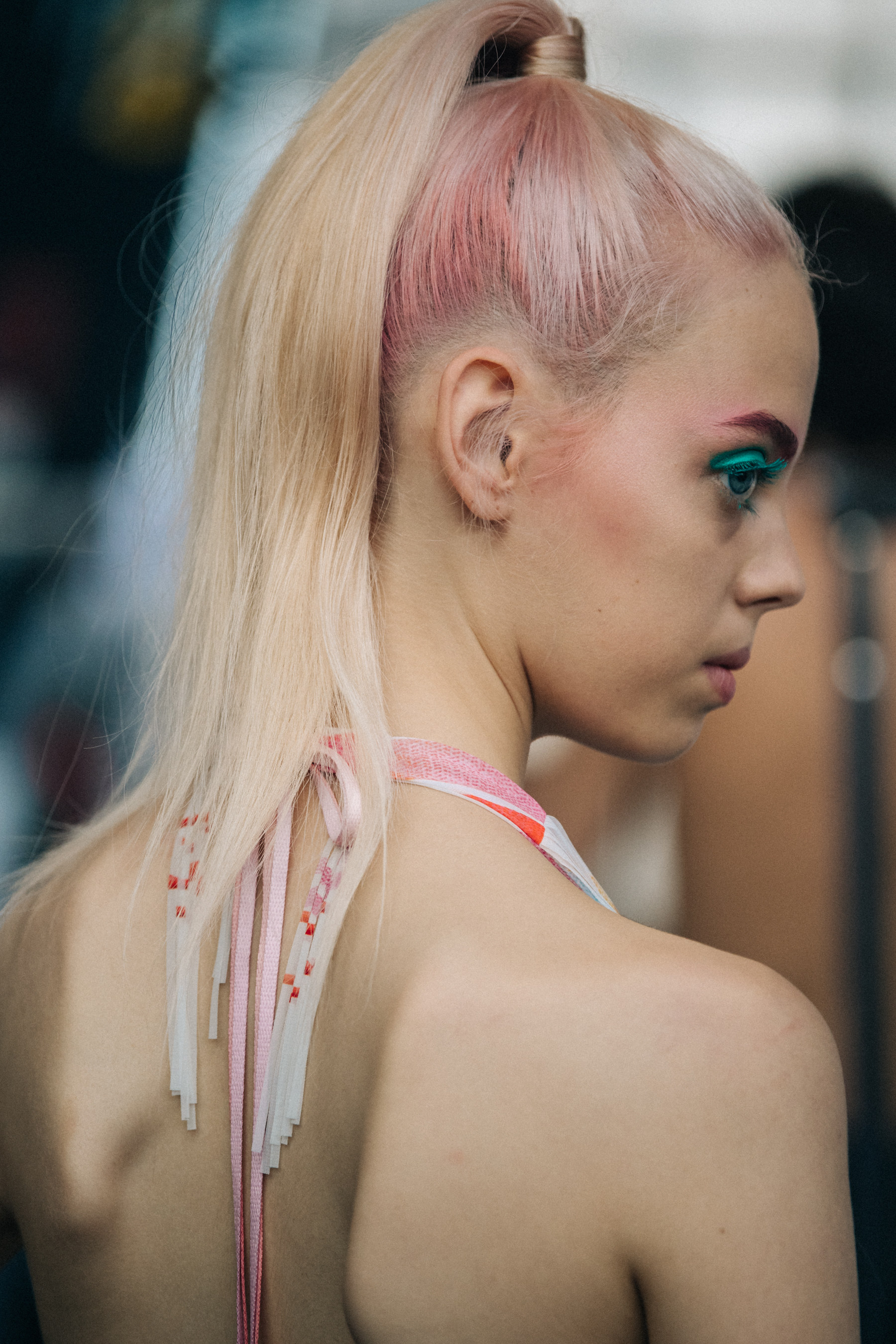 Mariana Zaragoza backstage at Byblos