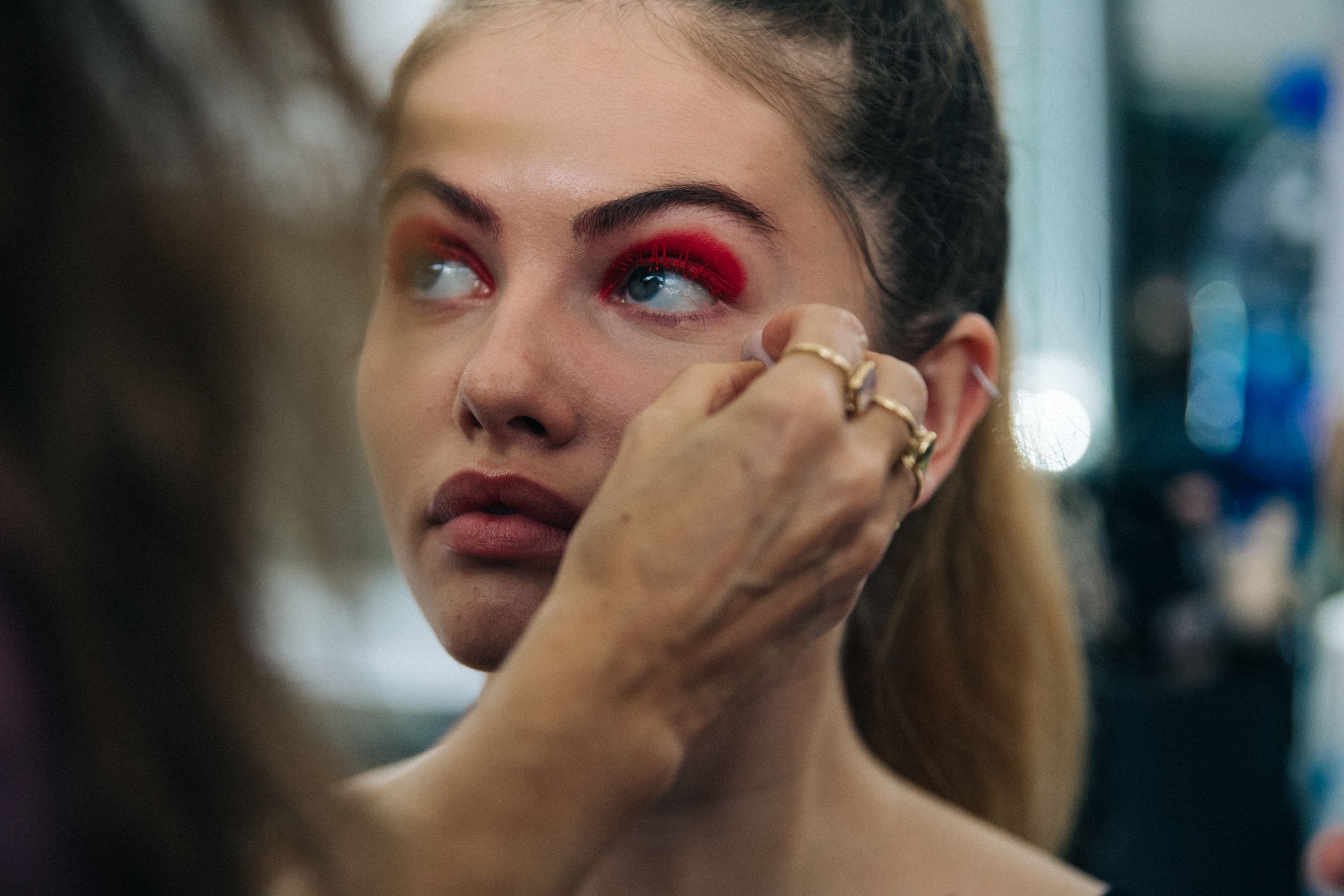 Thylane Blondeau backstage at Byblos