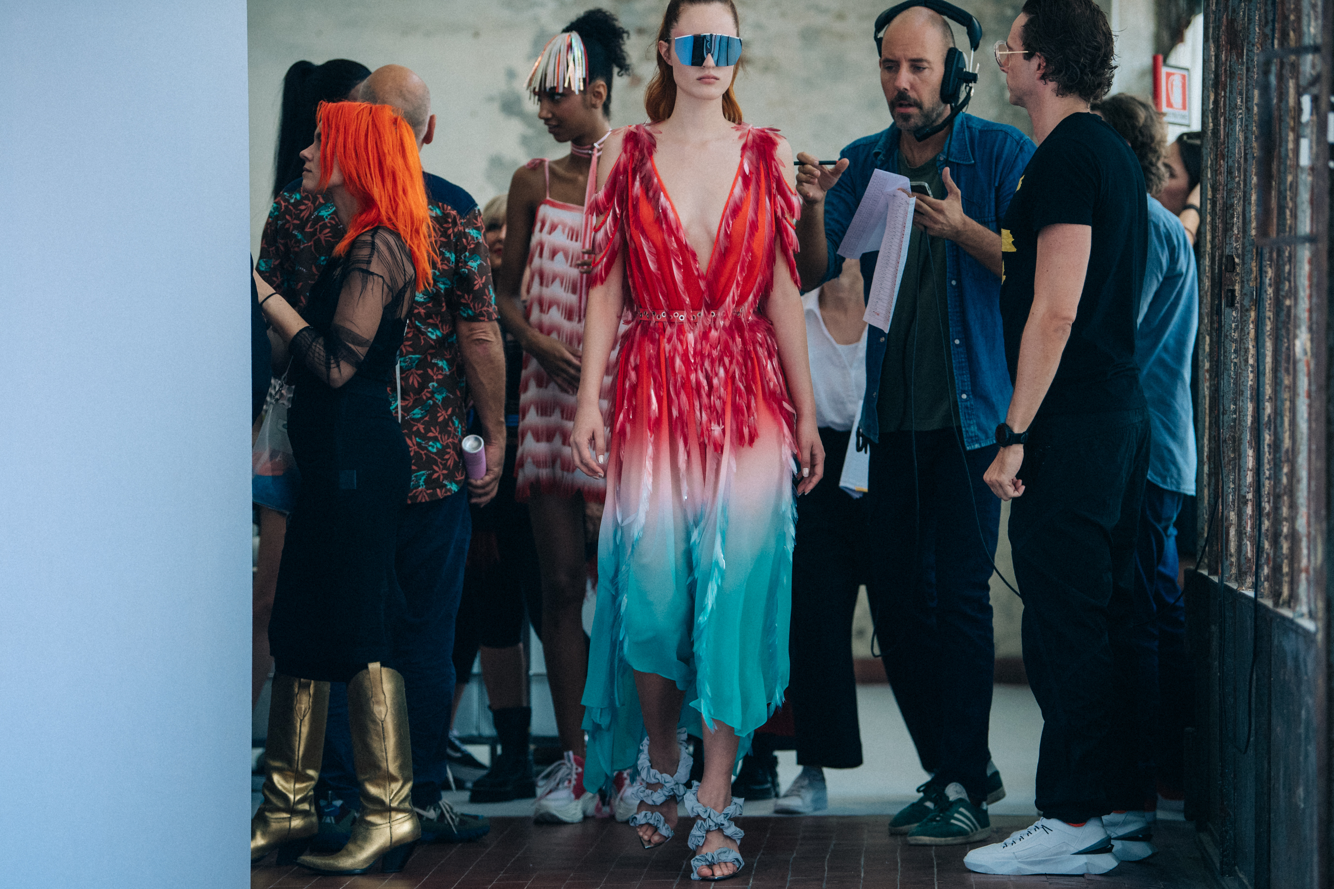 Julia Banas backstage at Byblos