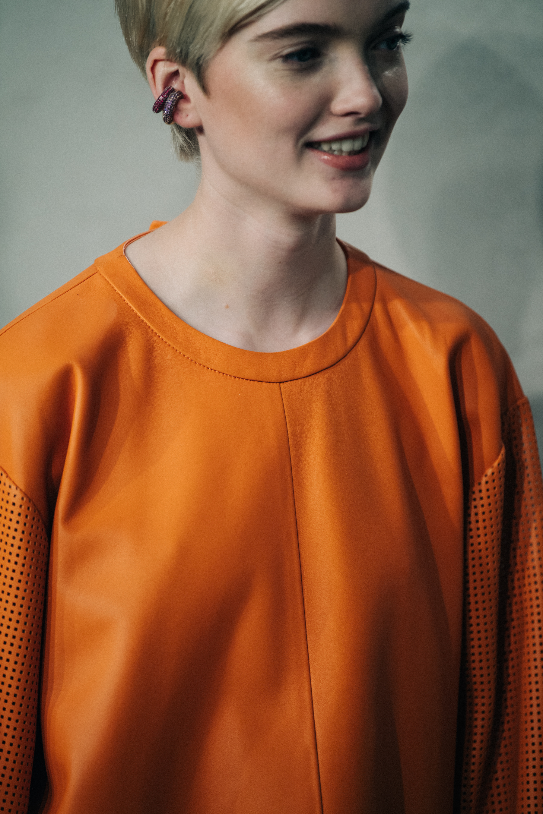 Ruth Bell backstage at Fendi