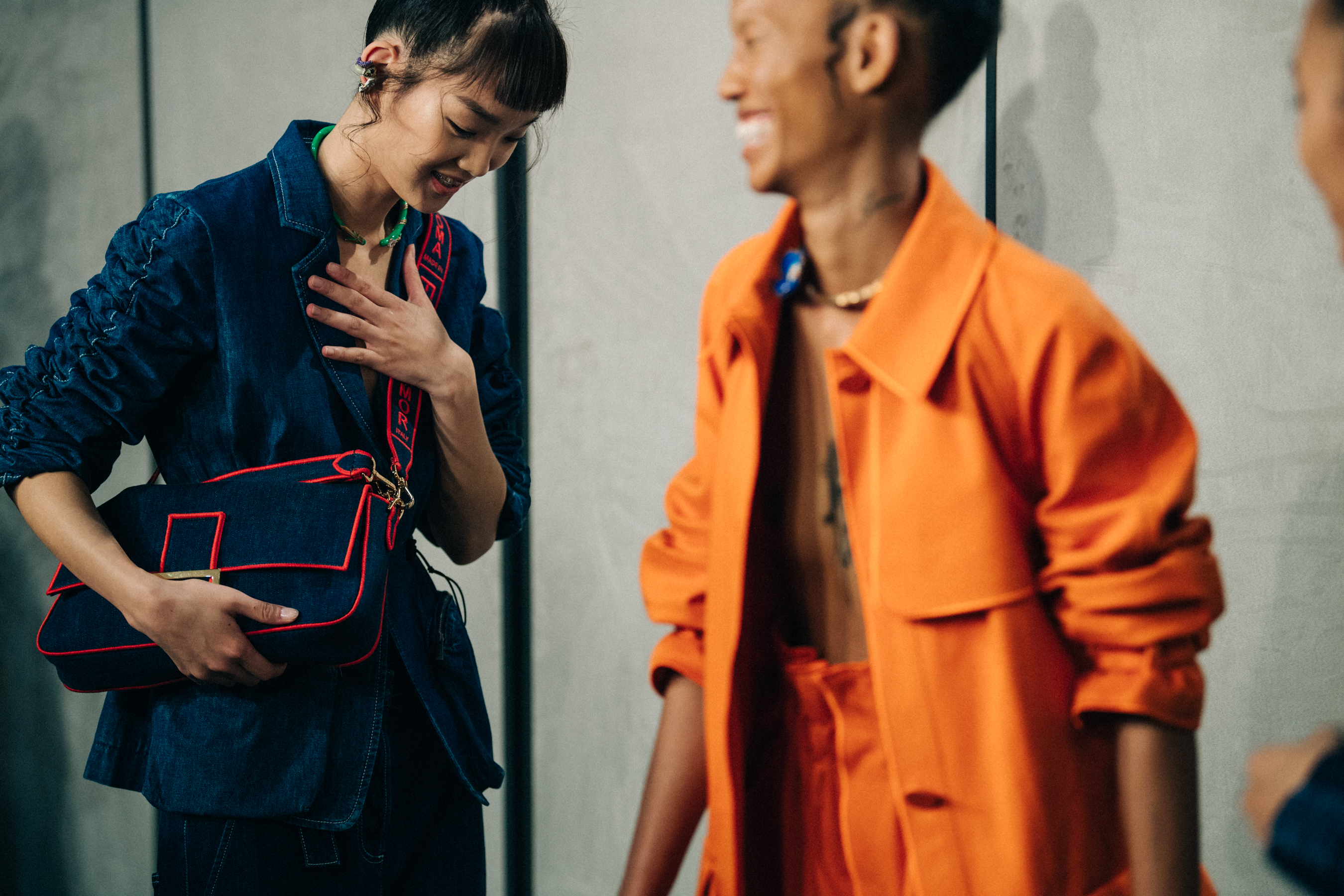 Adesuwa Aighewi backstage at Fendi