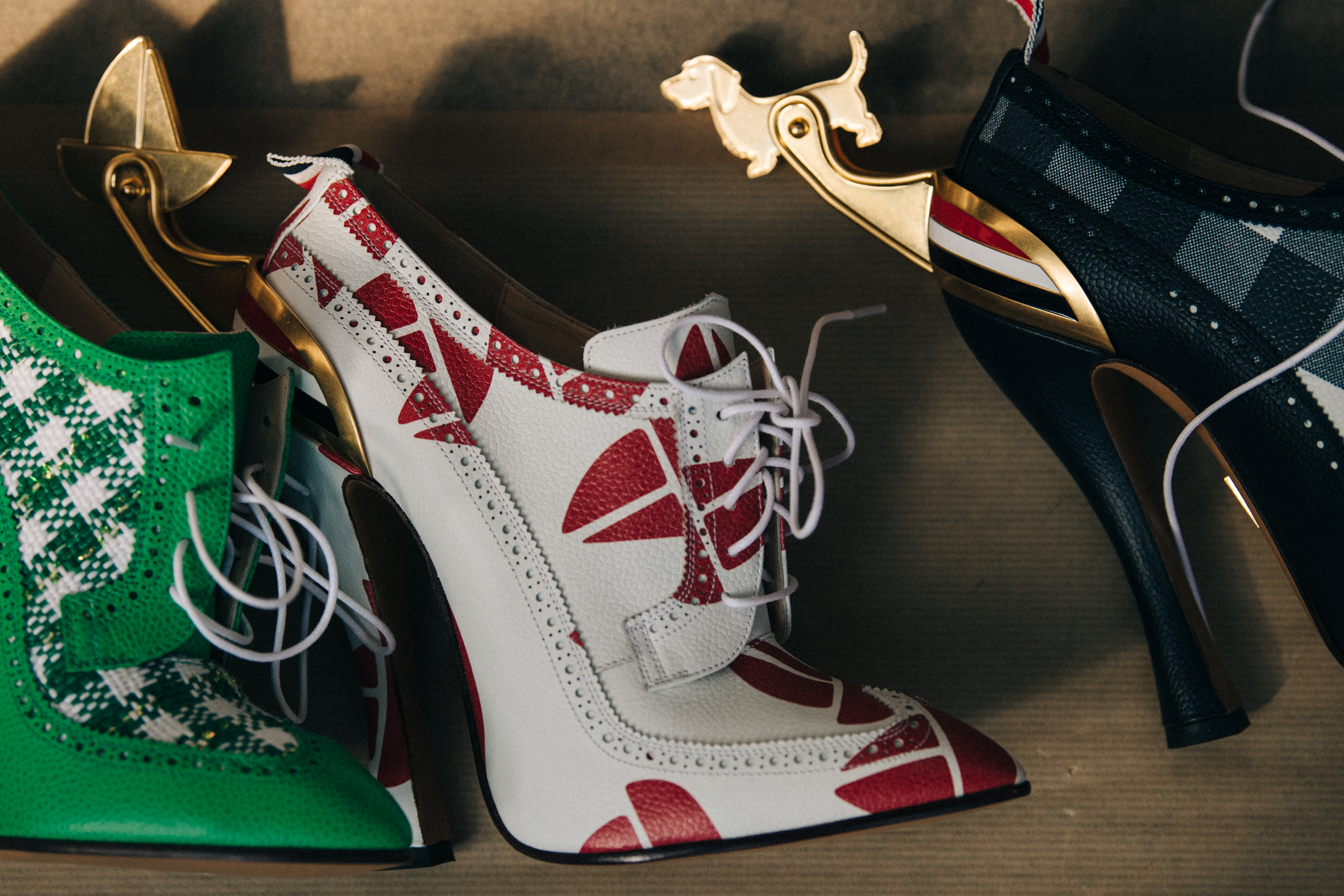 Shoes backstage at Thom Browne