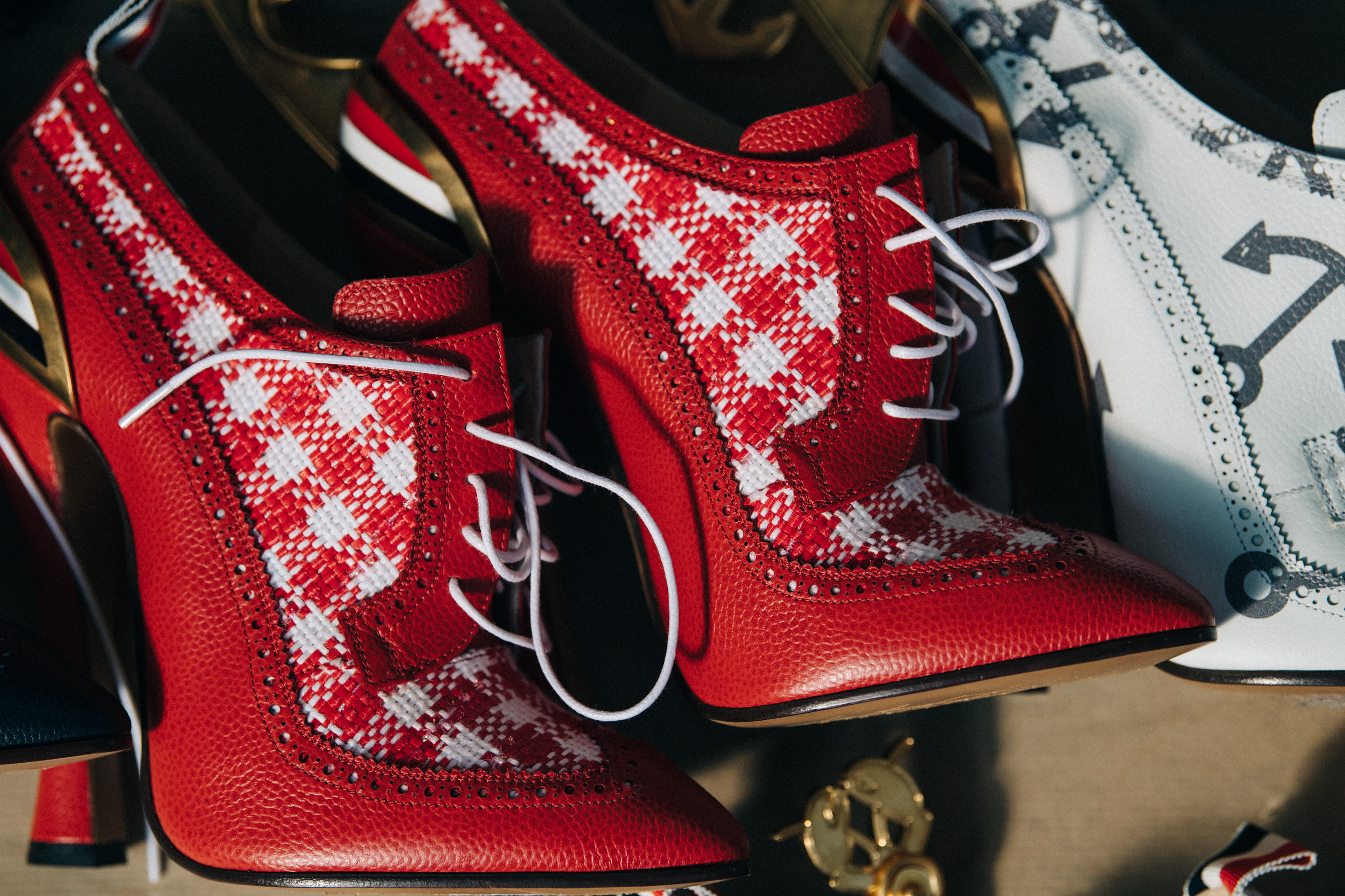 Shoes backstage at Thom Browne