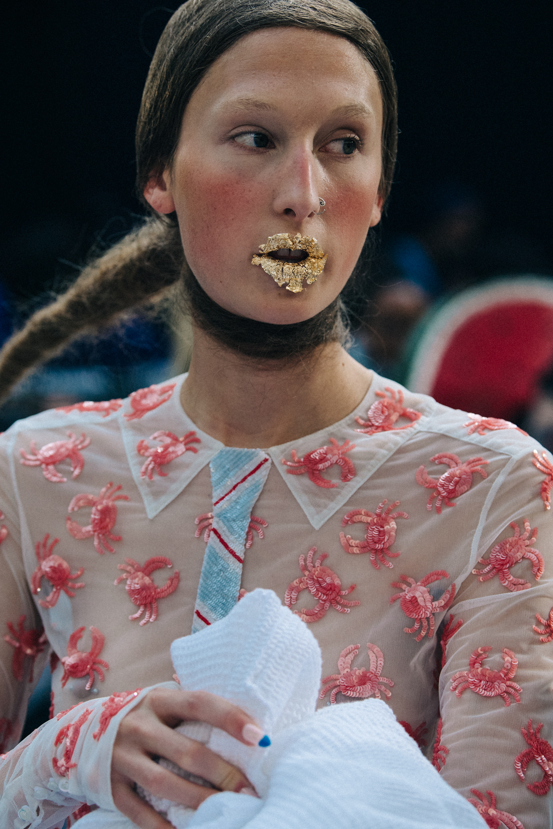 Jay Wright backstage at Thom Browne
