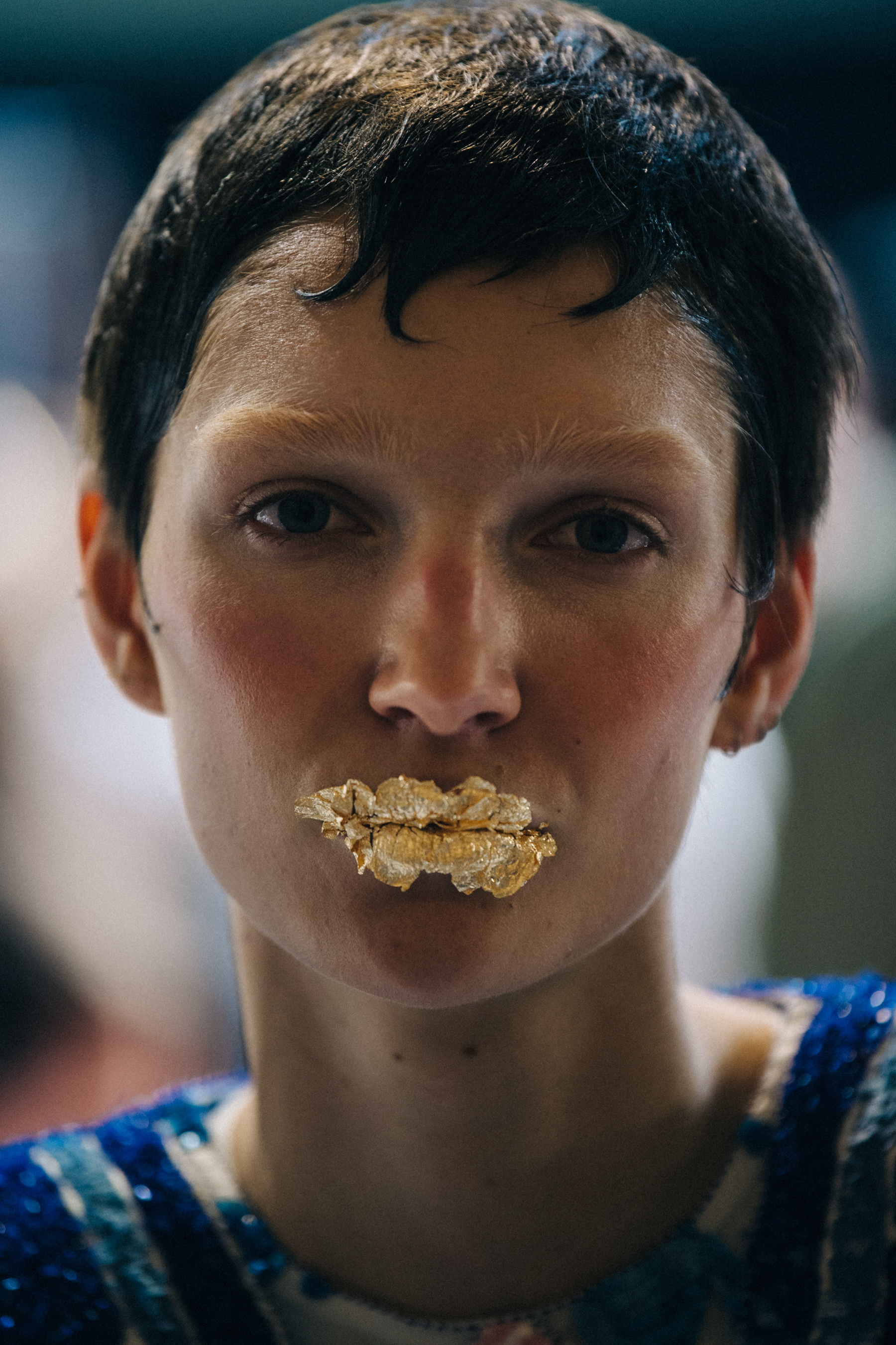 Janice Alida Joseph backstage at Thom Browne
