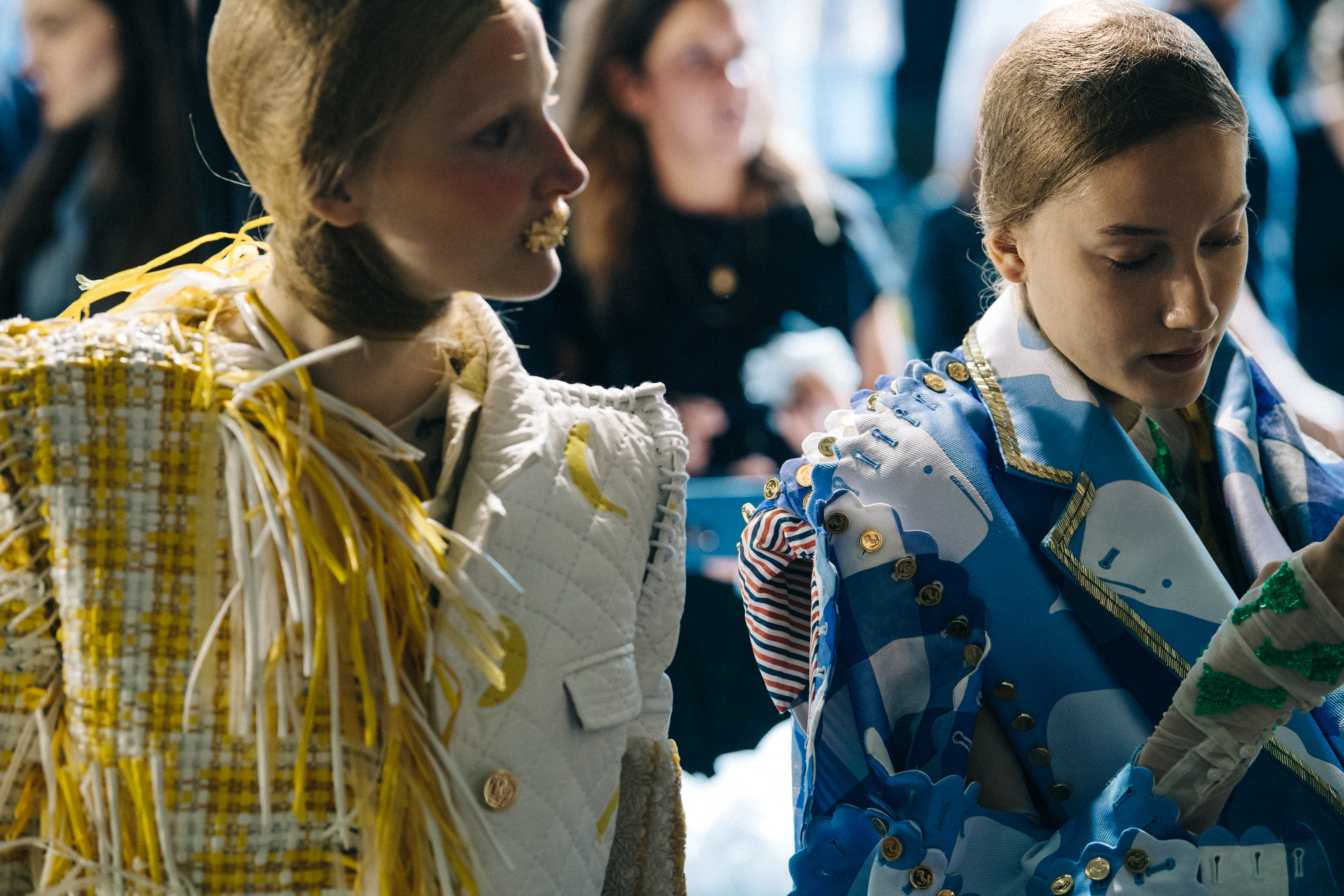 Leah Rodl backstage at Thom Browne